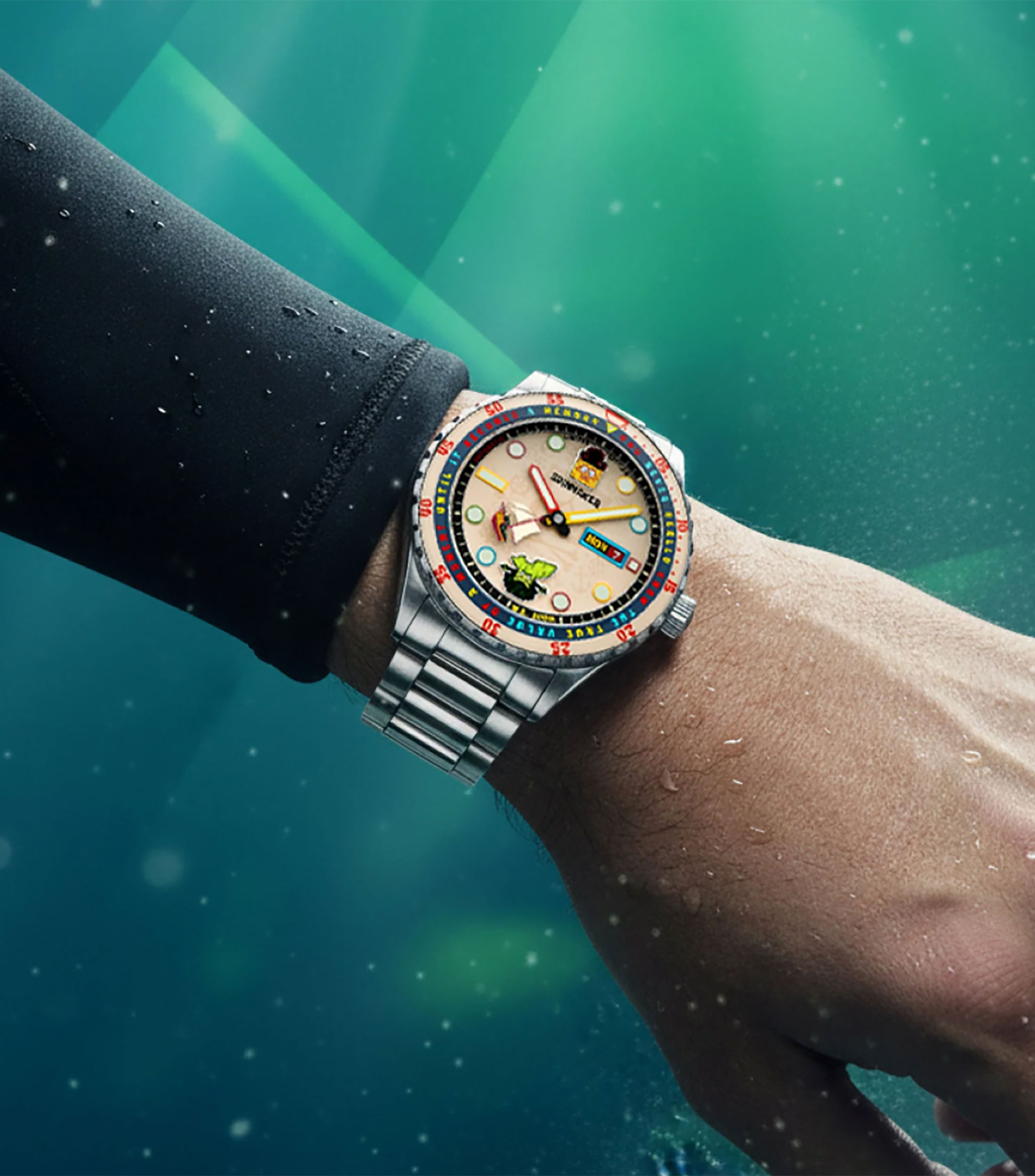 Reloj unisex Bob Esponja casual, plateado