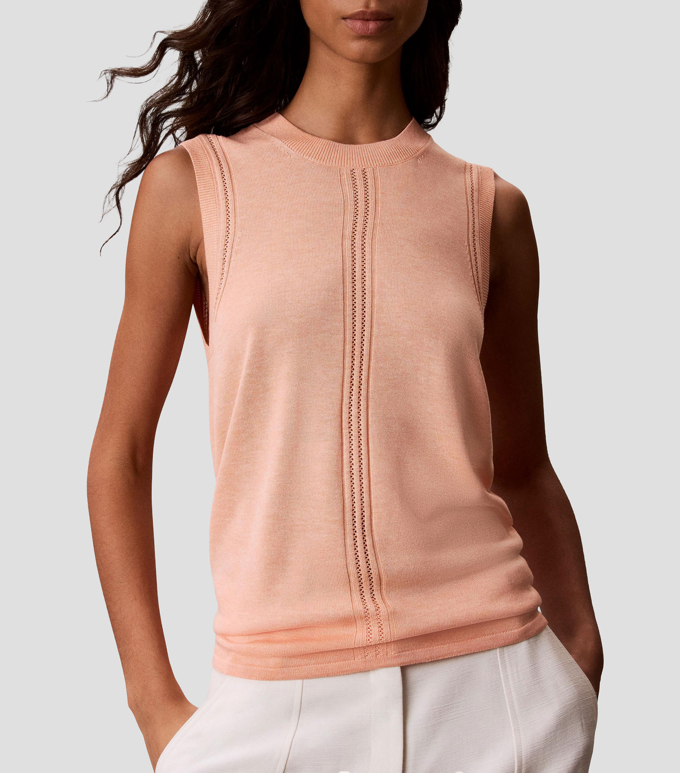 Top cuello redondo sin mangas fantasía Mujer