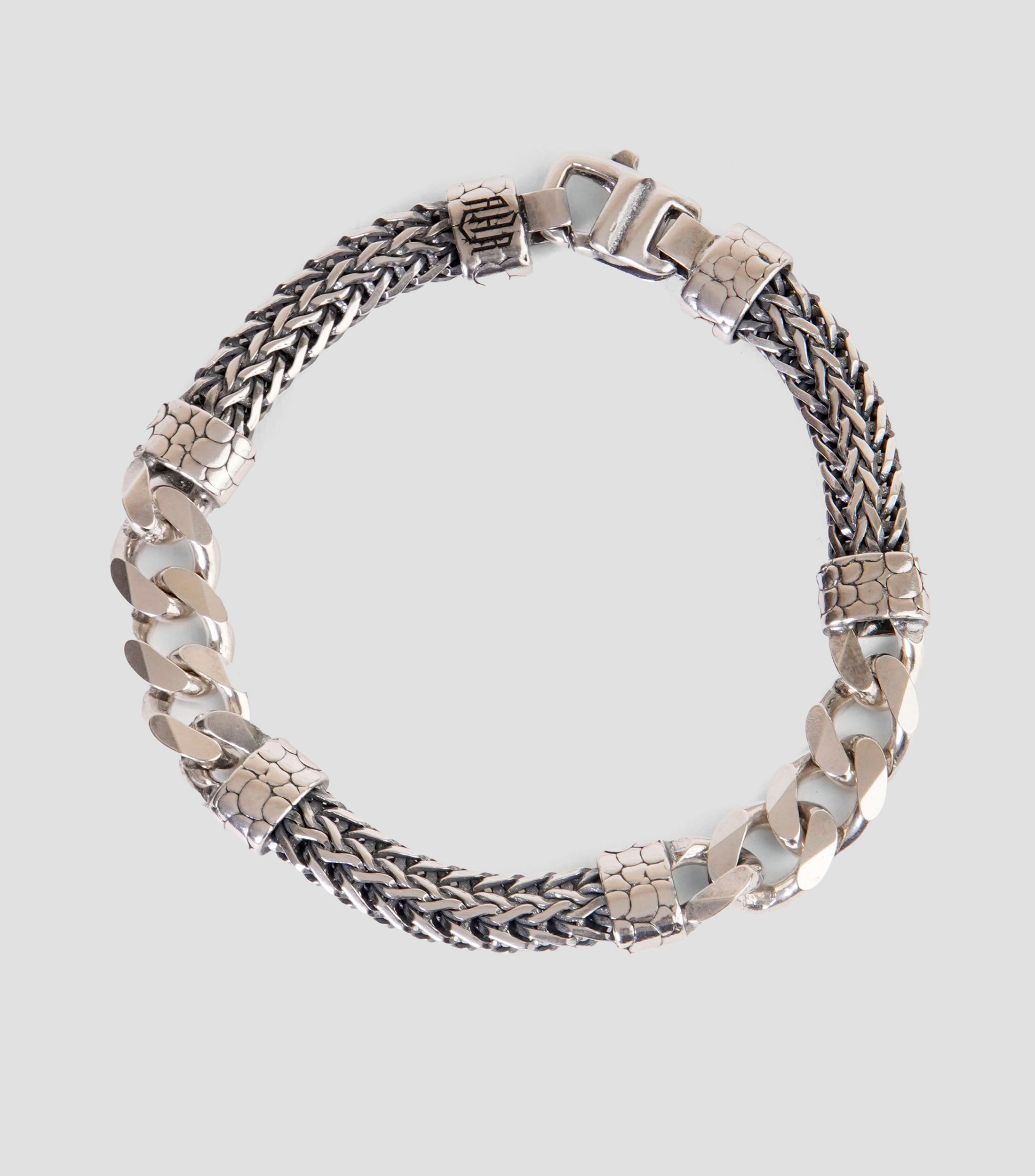 Pulsera en plata .925 con tejido grueso Hombre
