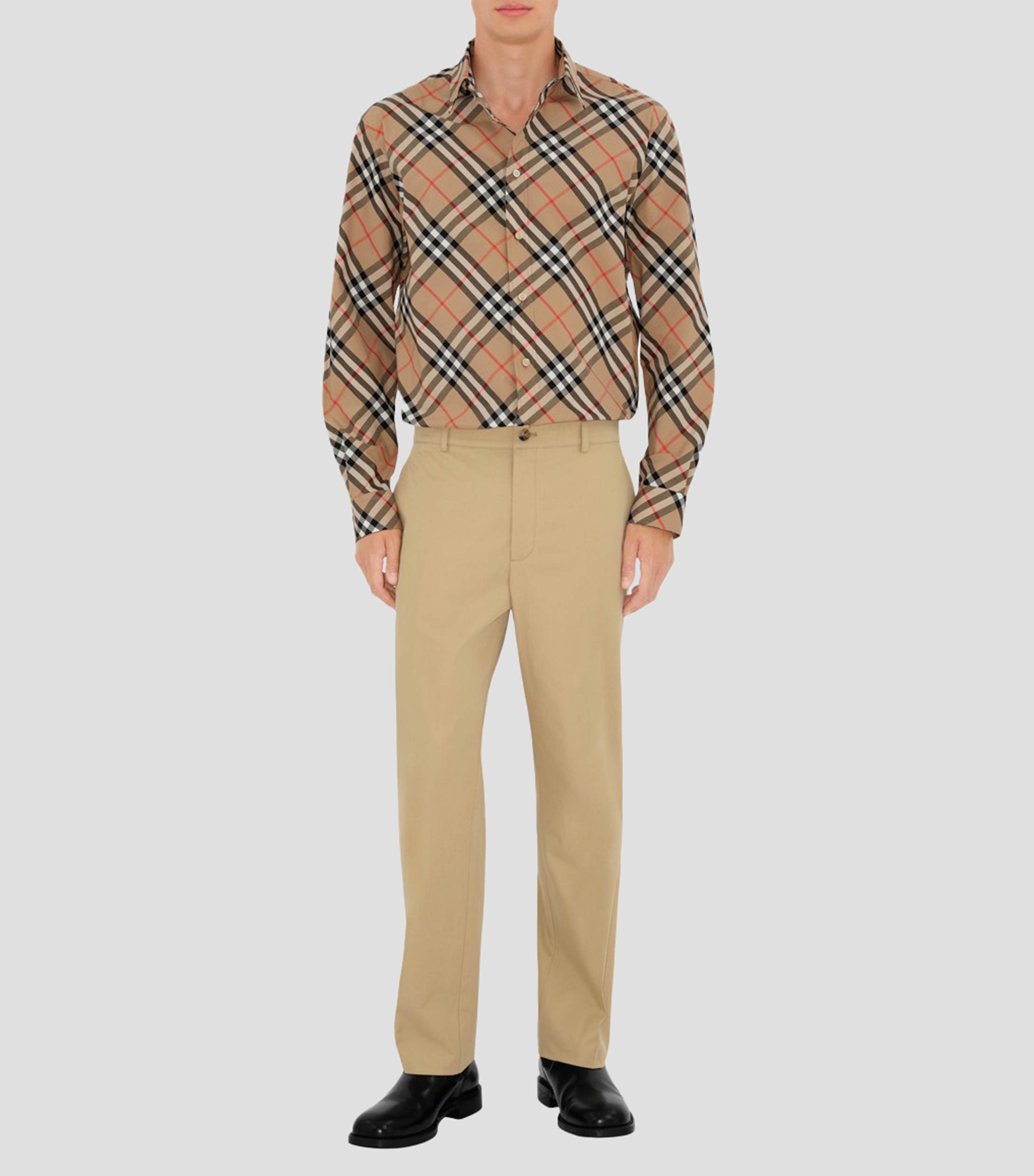Camisa a cuadros manga larga Hombre