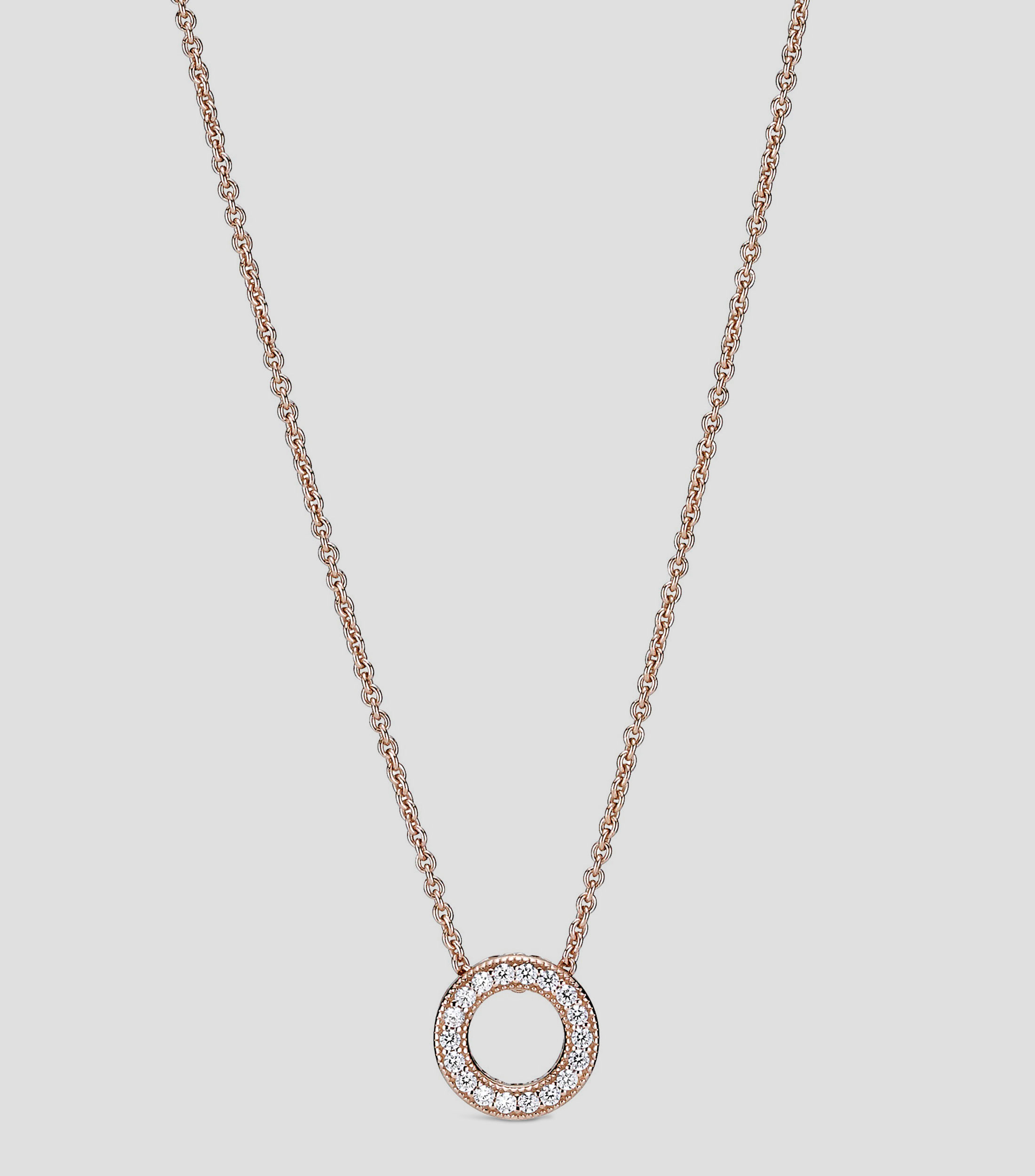 Collar con dije circular en pata con zirconias Signature Mujer