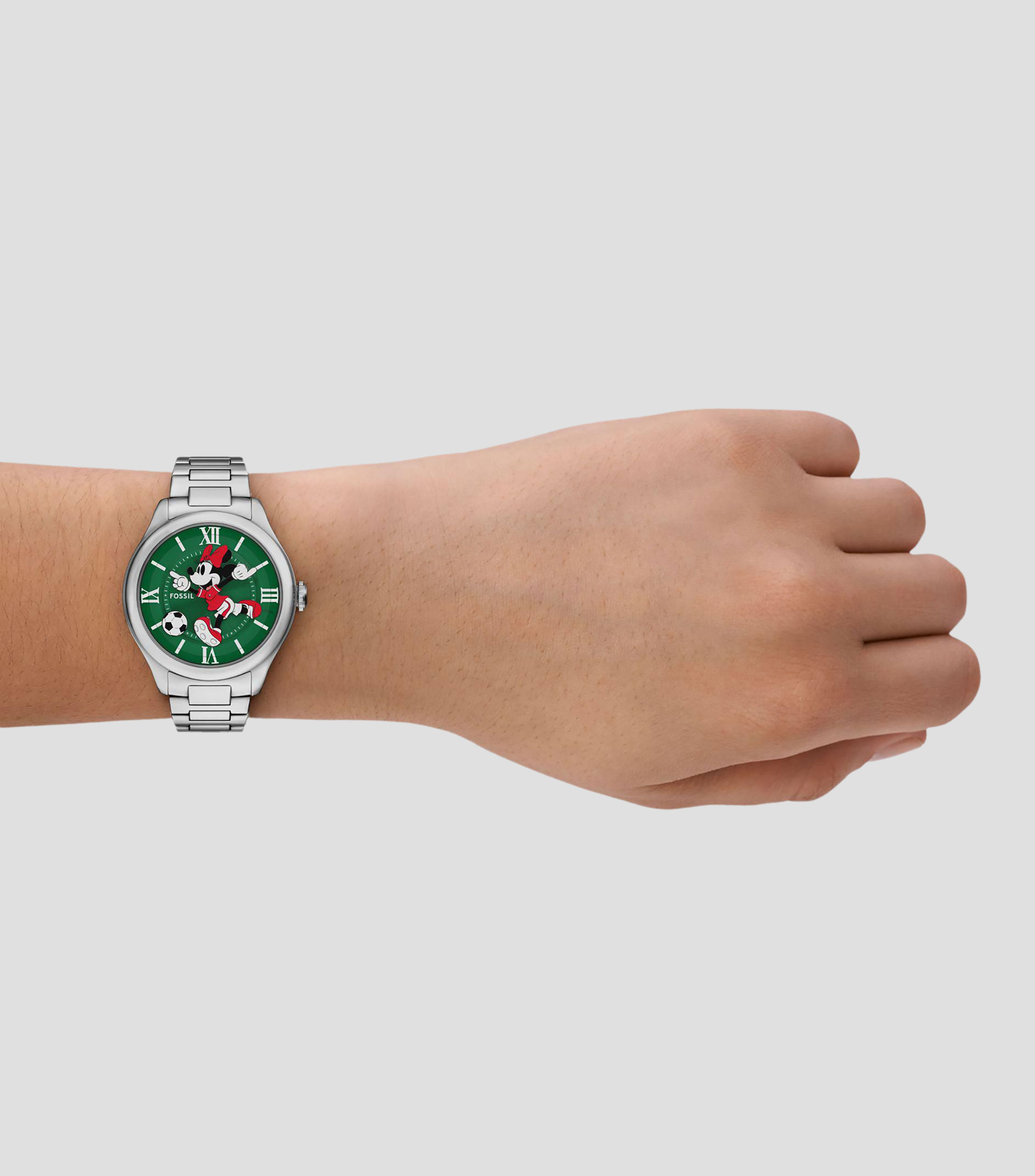 Reloj para Mujer Minnie Mouse Soccer Edición Limitada Verde, Plateado
