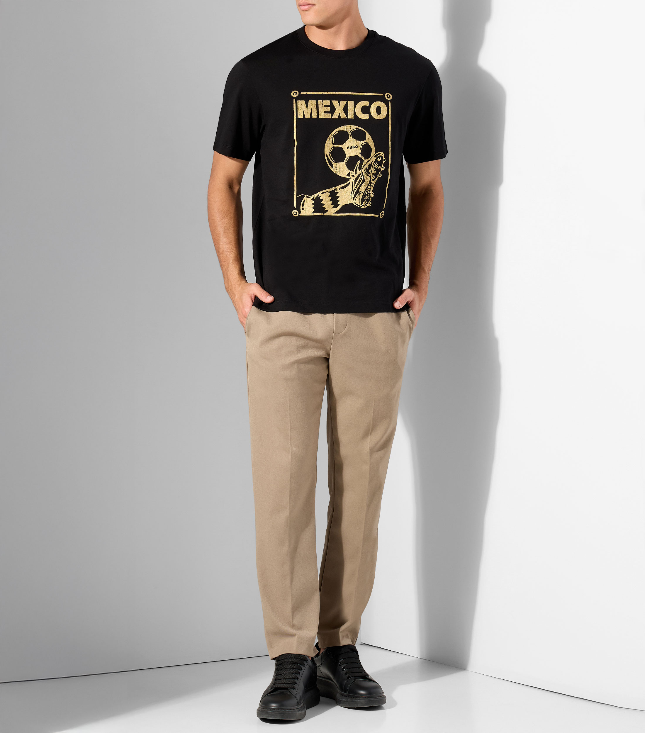 Playera relaxed de algodón con ilustración de fútbol Hombre