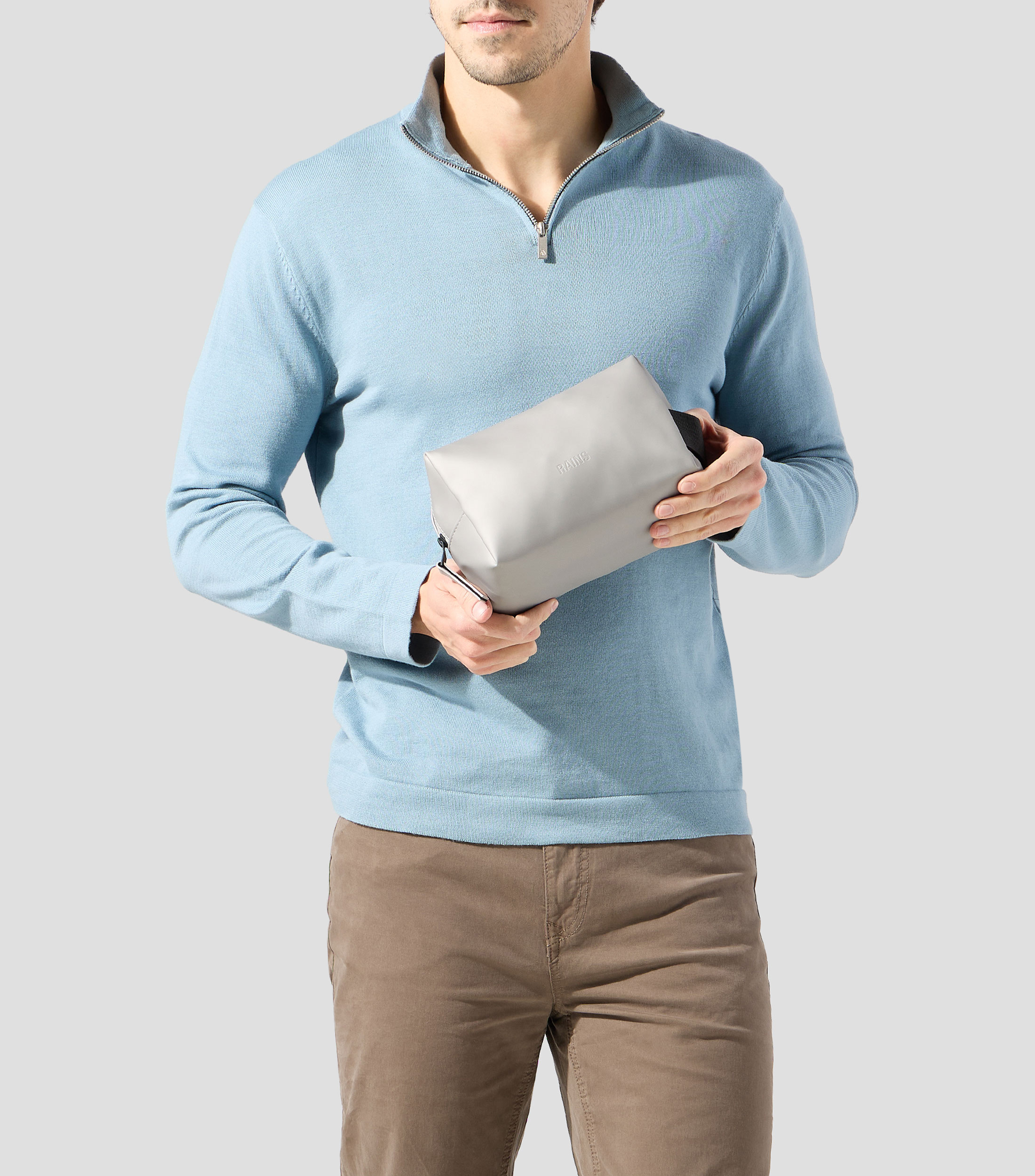Neceser gris liso Hombre
