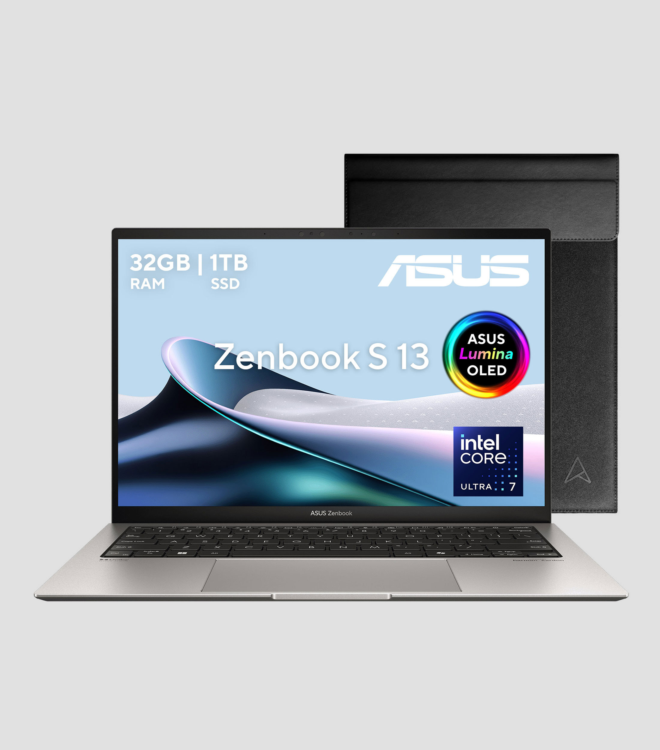 Laptop Zenbook S 13 OLED, 13.3", Intel Core Ultra 7, 32 GB, 1TB SSD, Gris