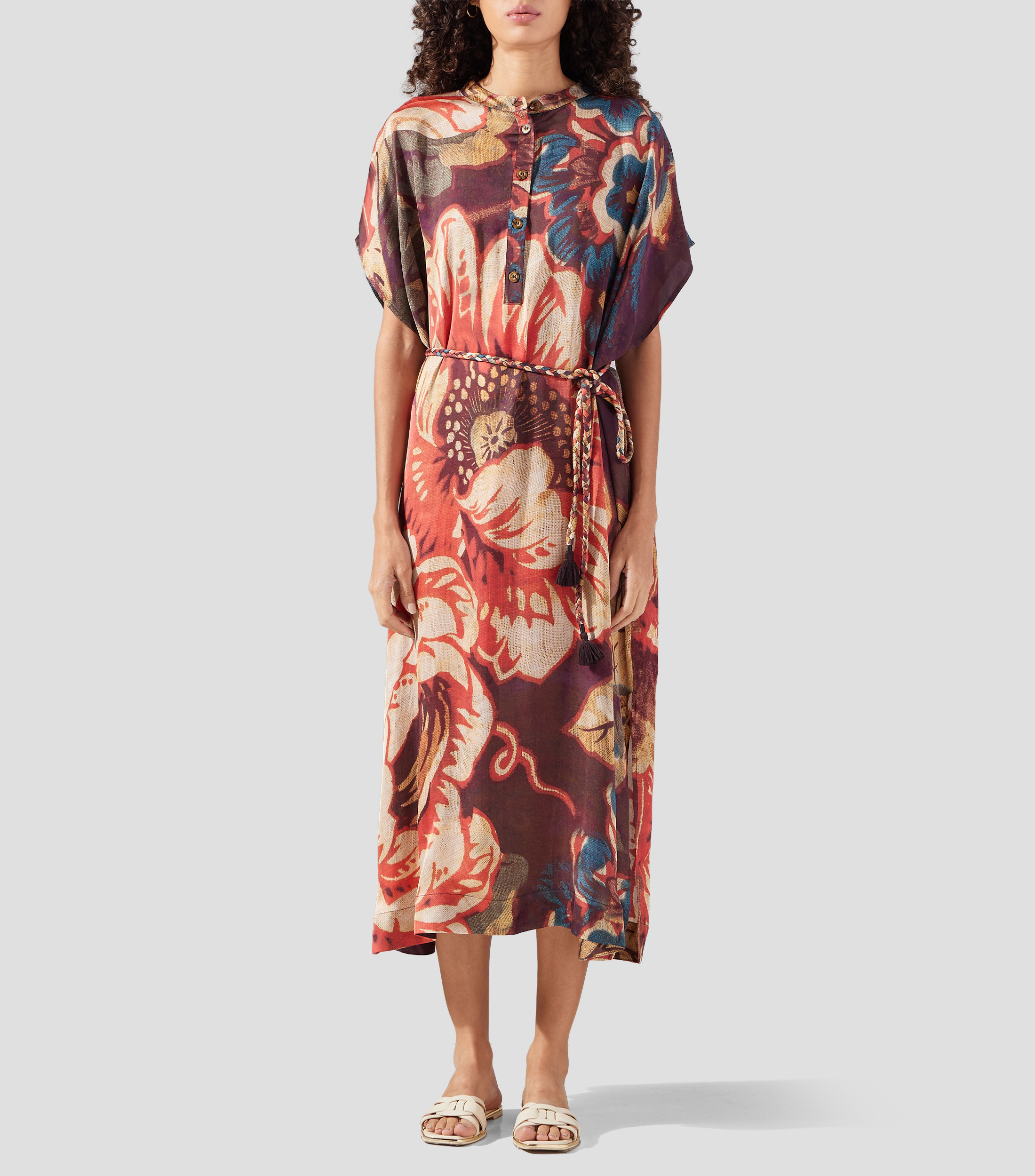 Vestido largo estampado Mujer