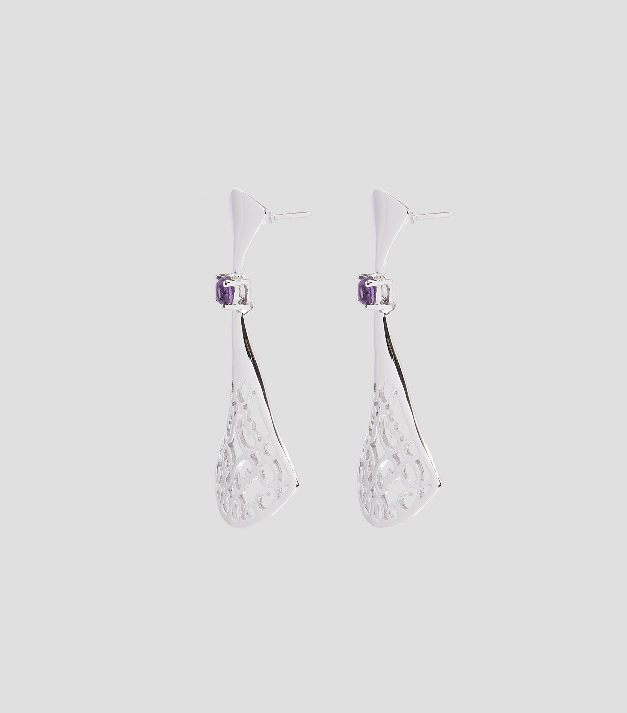 Aretes Abanico en plata .925 Mujer