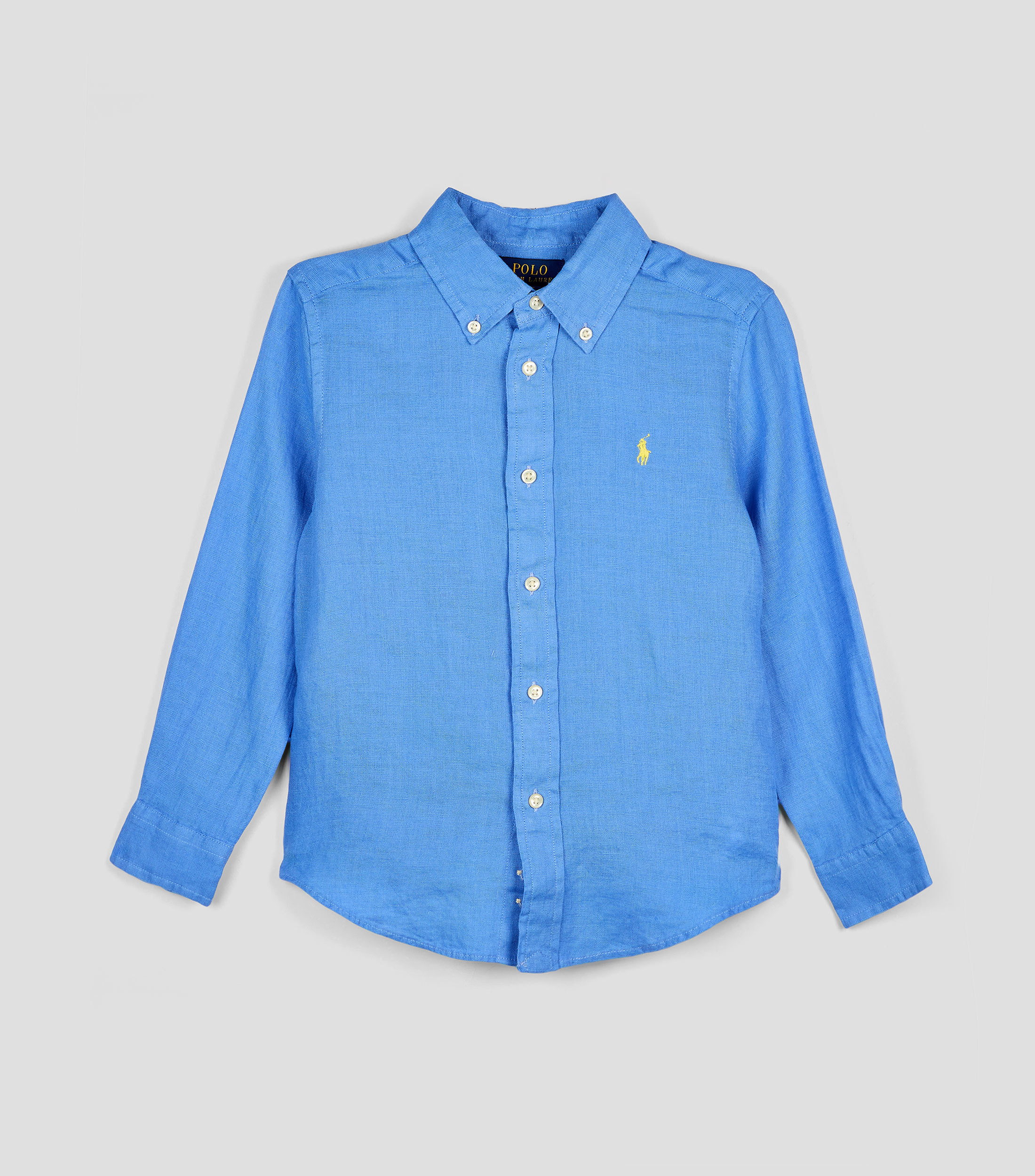 Camisa lisa de lino manga larga Niño