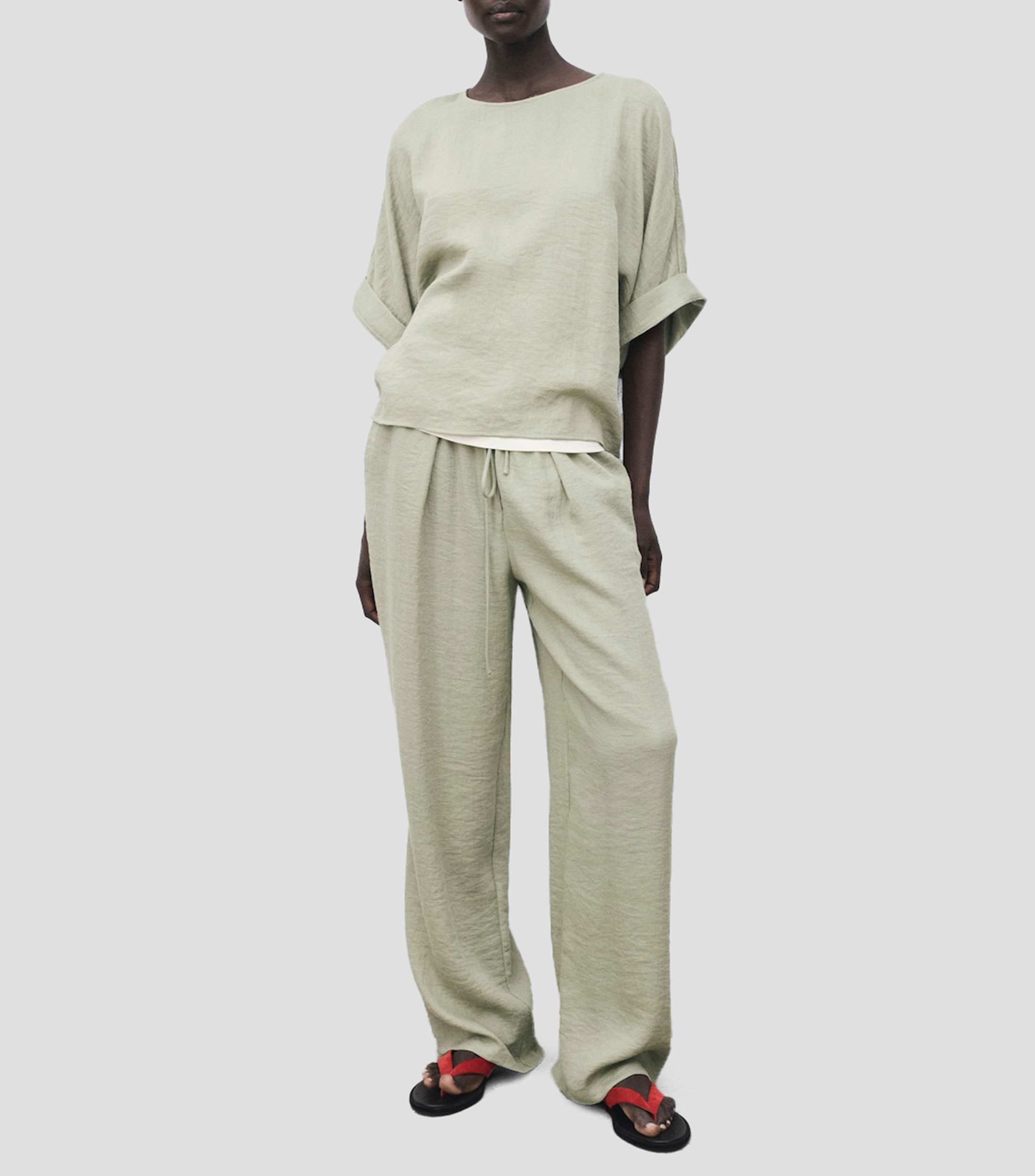 Blusa oversized de manga corta Mujer