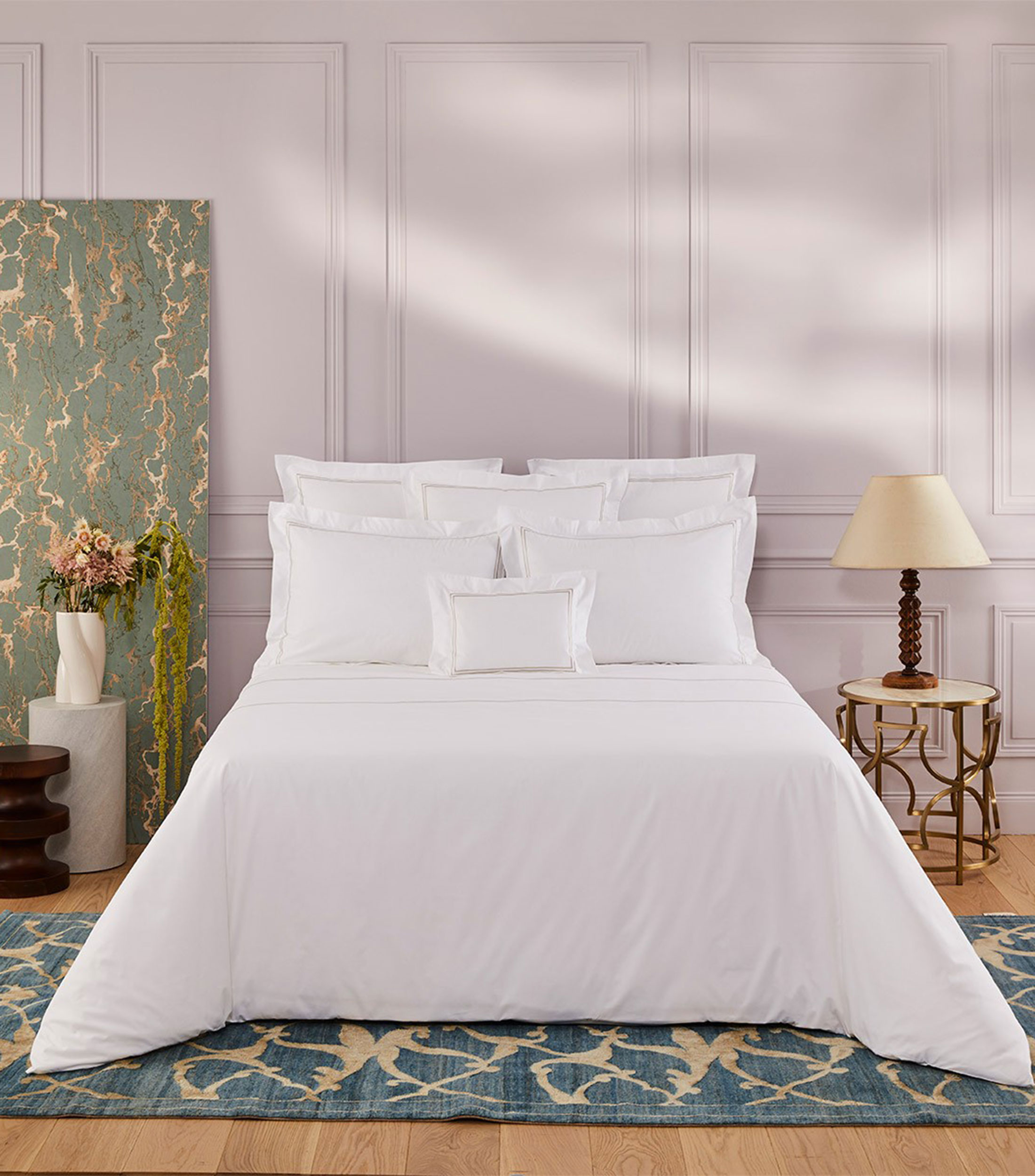 Sábana plana matrimonial/queen size en algodón Duo blanca