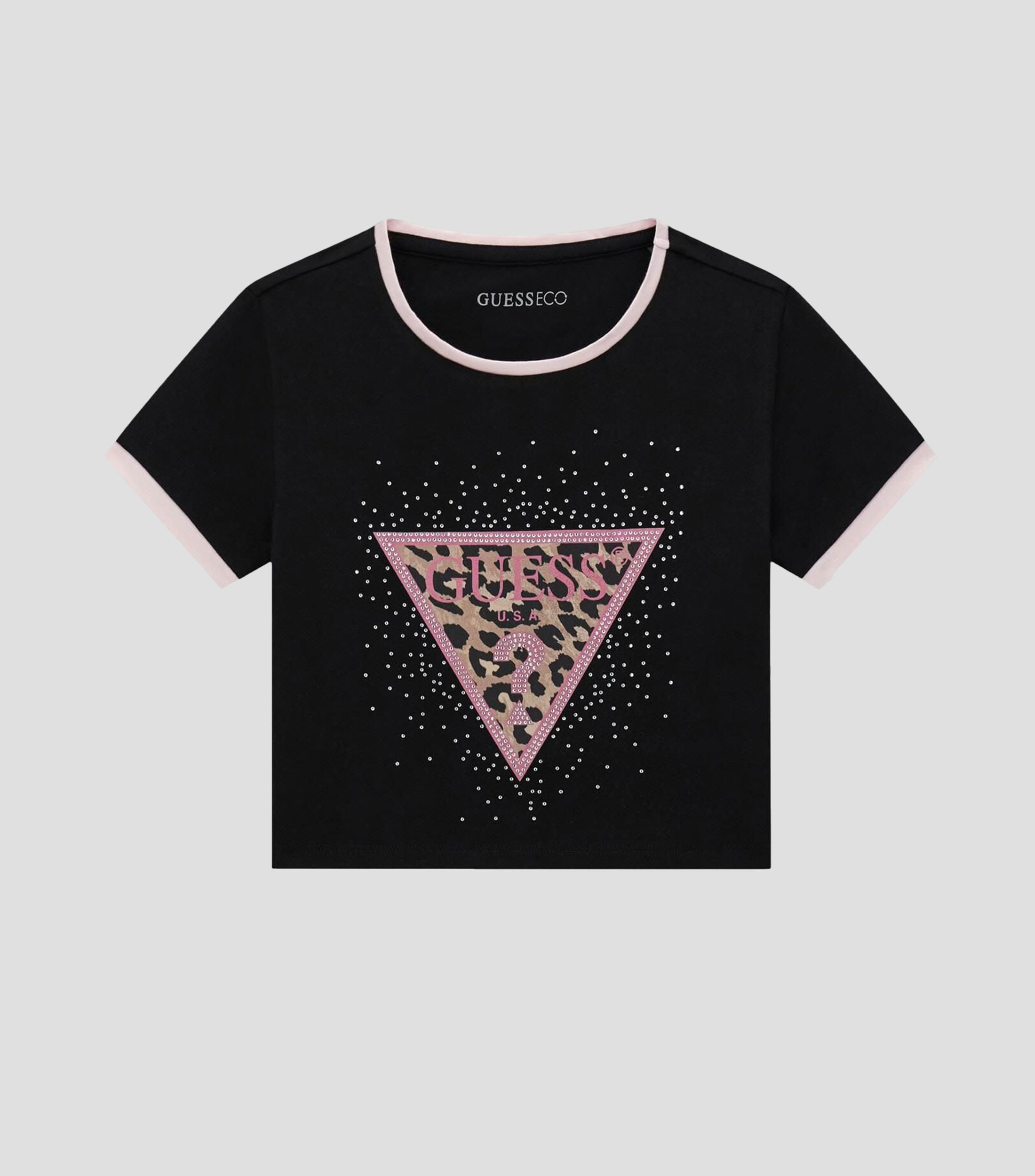 Playera cuello redondo manga corta estampada Niña