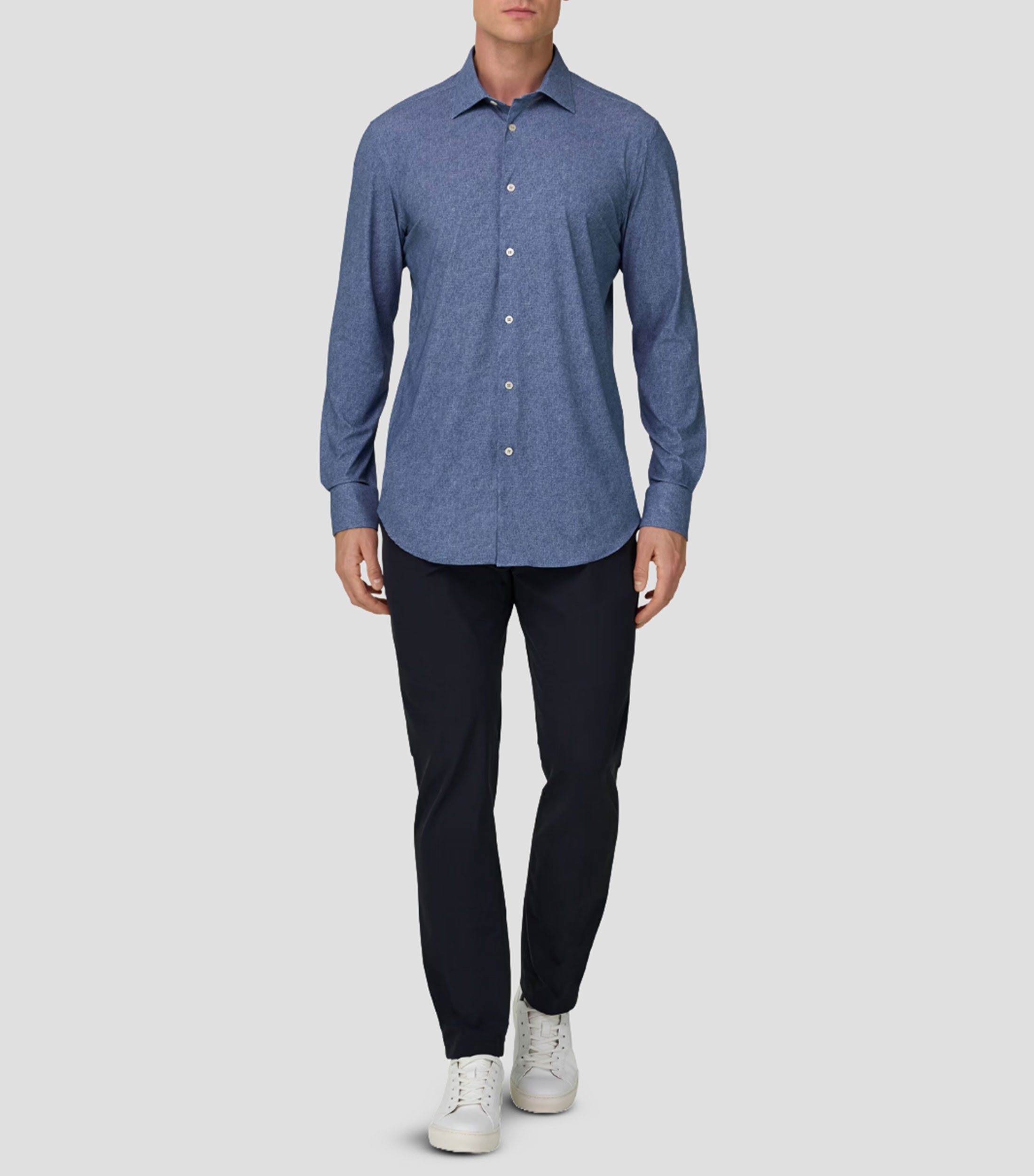 Camisa jaspeado manga larga Hombre