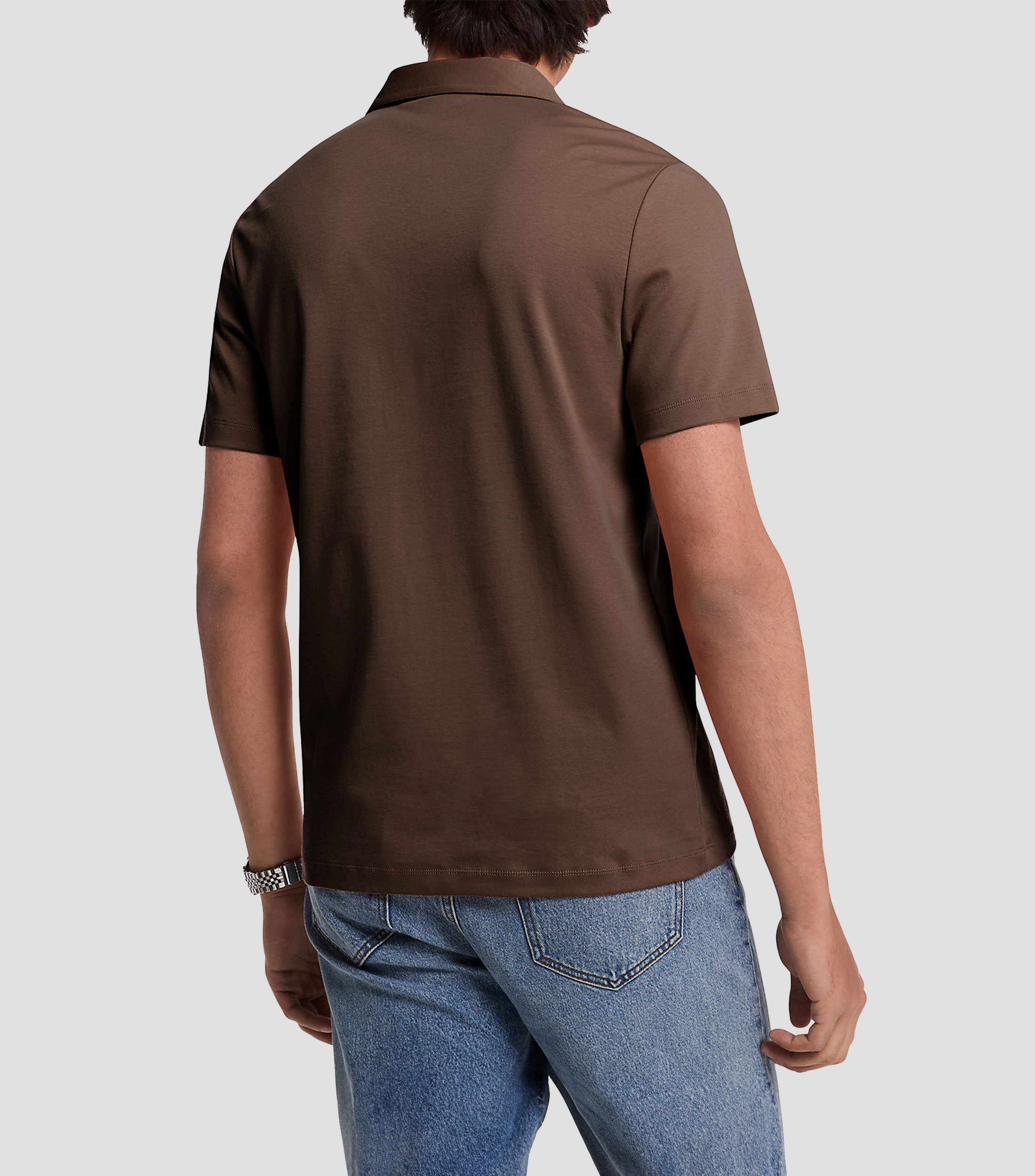 Playera tipo polo manga corta lisa Hombre