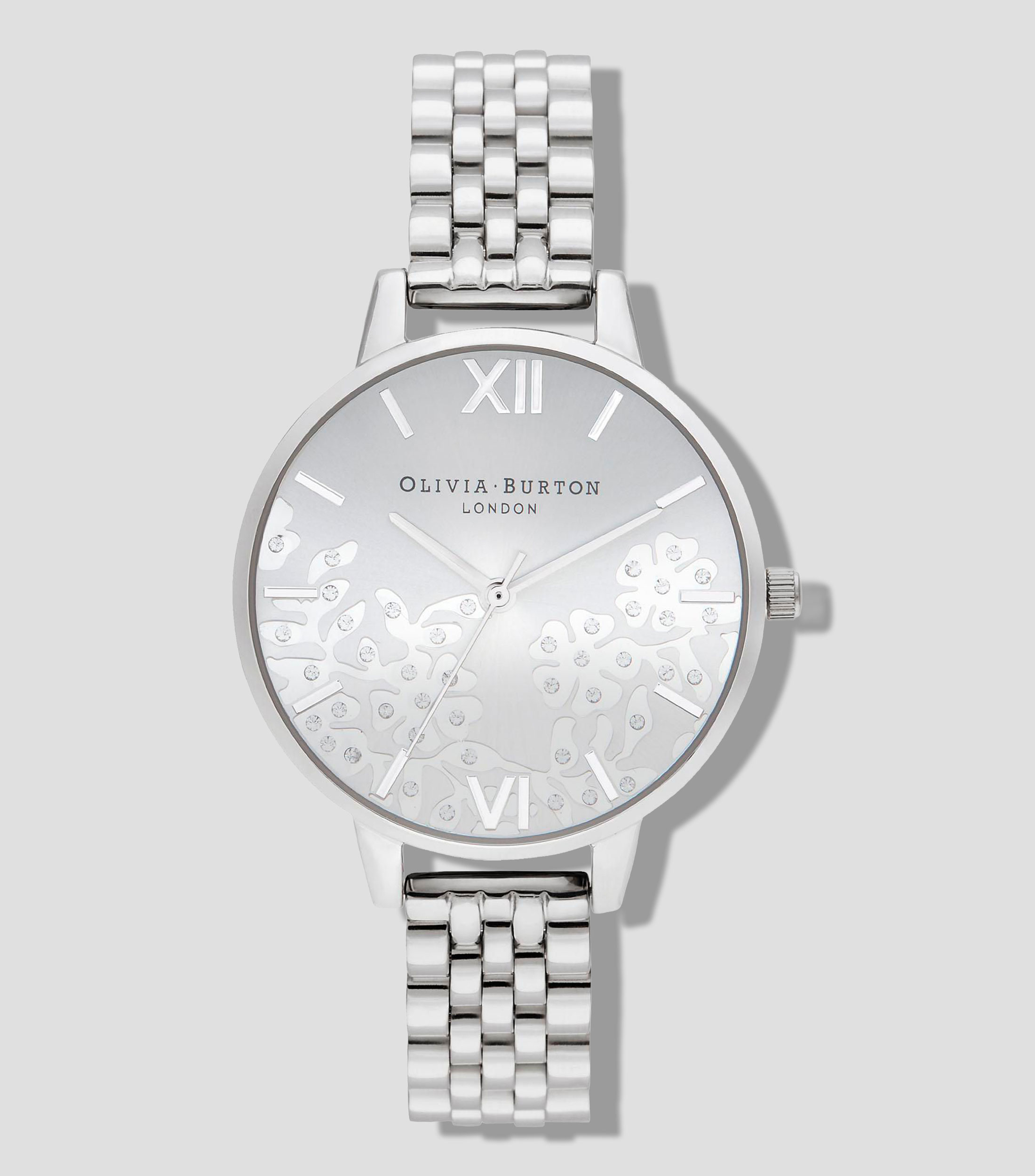 Reloj para Mujer Bejewelled Lace Casual Plateado