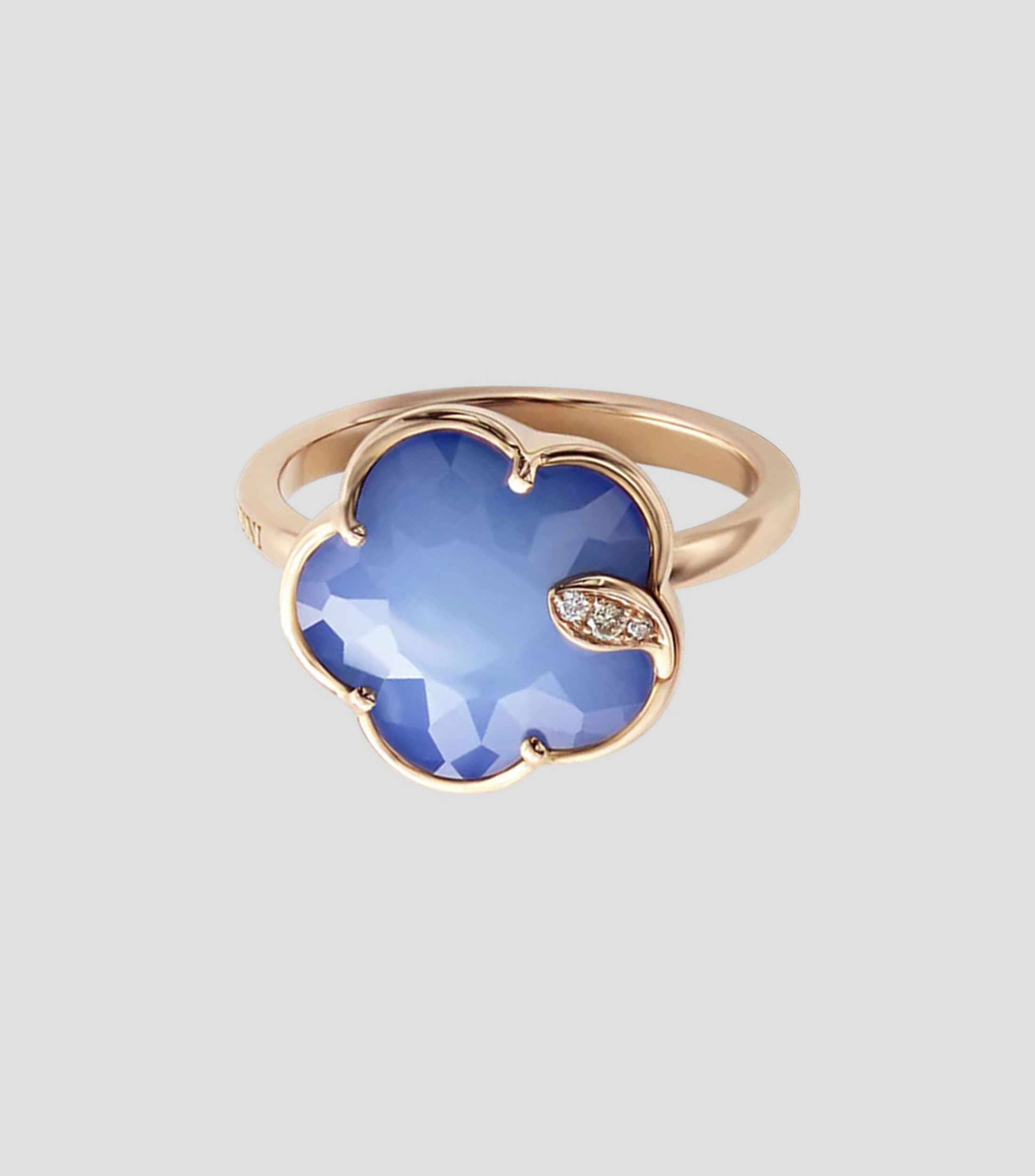 Anillo en Oro 18 kilates Petit Joli con Lapislazuli, Agata blanca, Diamantes Mujer