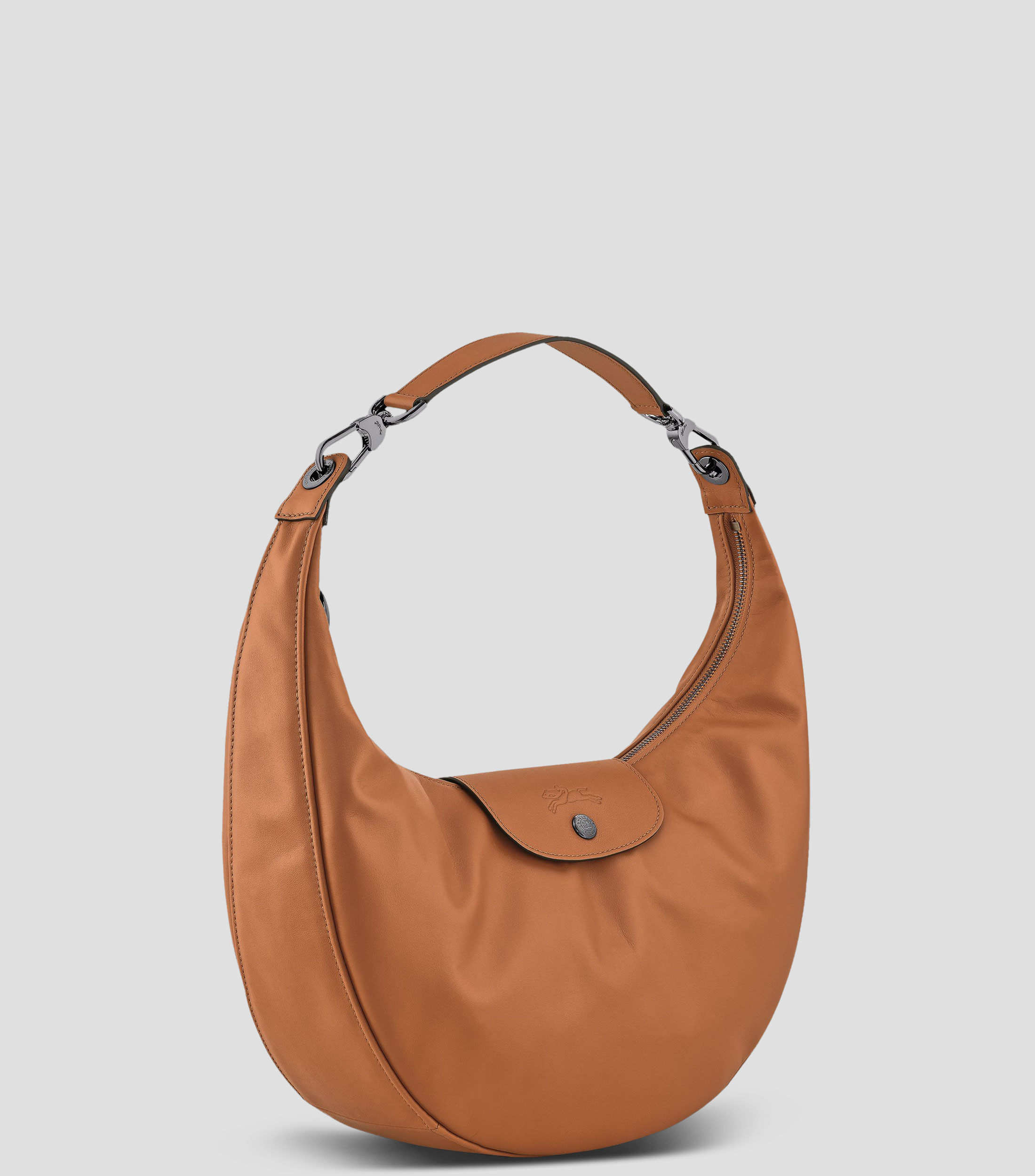 Bolsa Shoulder en cuero de vaqueta lisa Mujer