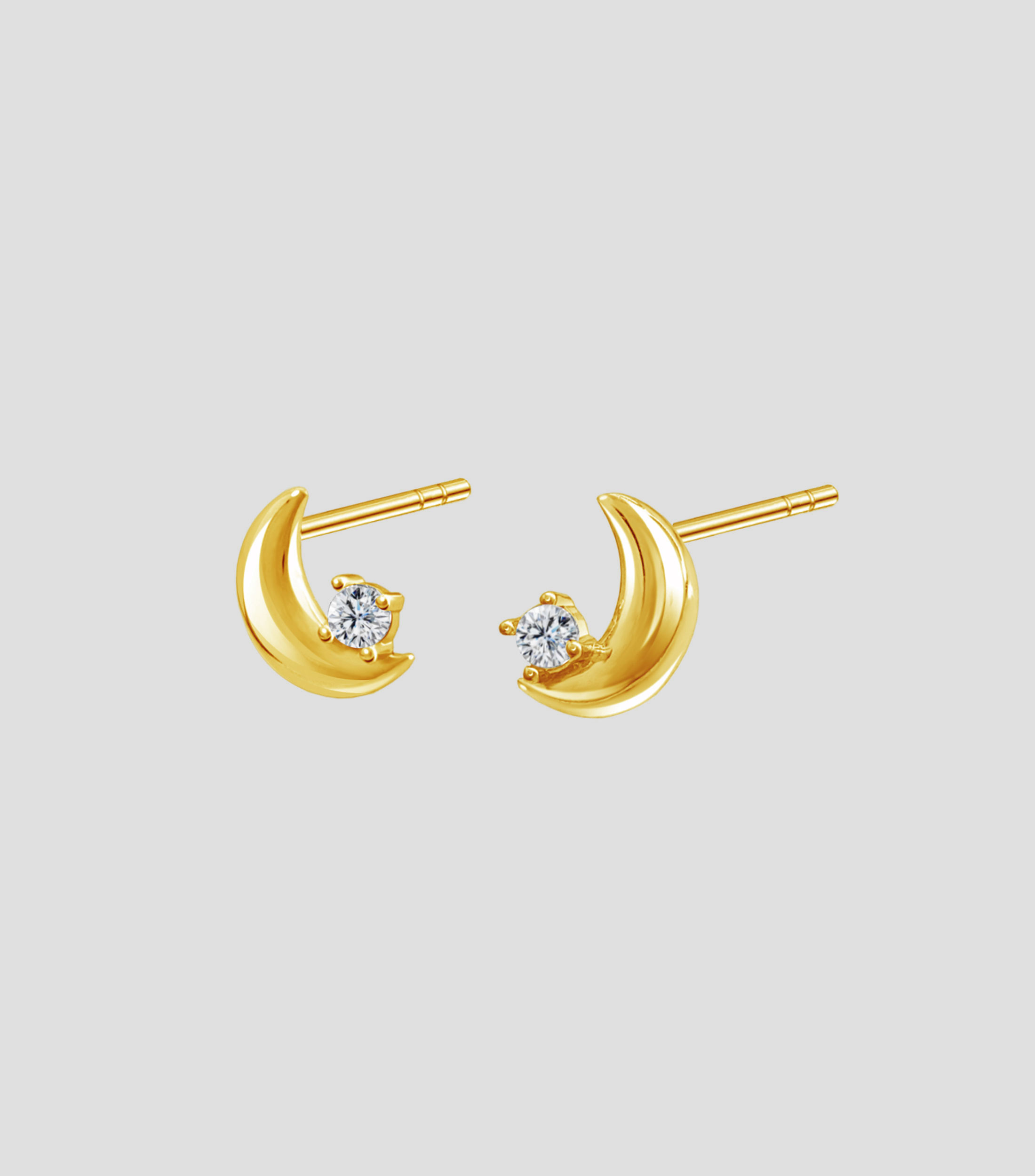 Broqueles en bano de oro Luna Mujer