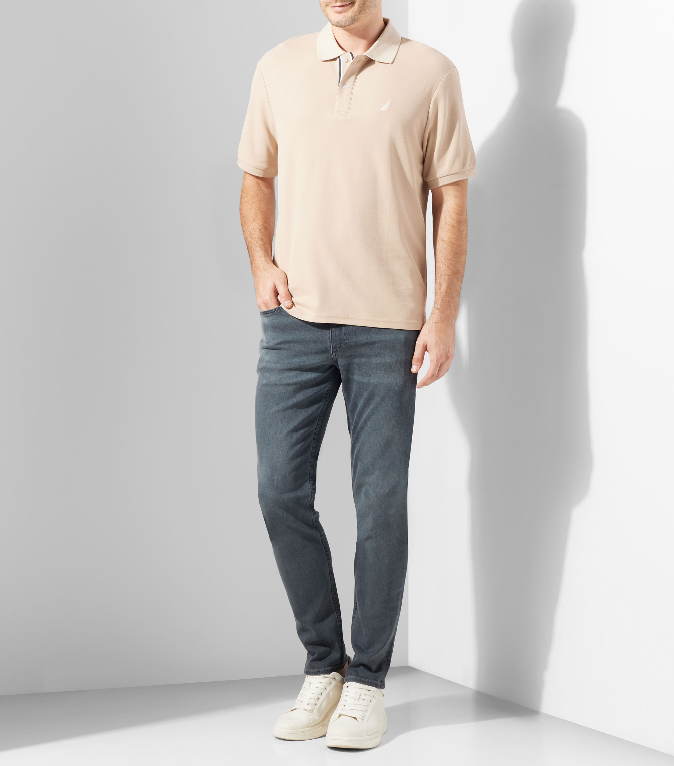 Playera polo manga corta lisa Hombre