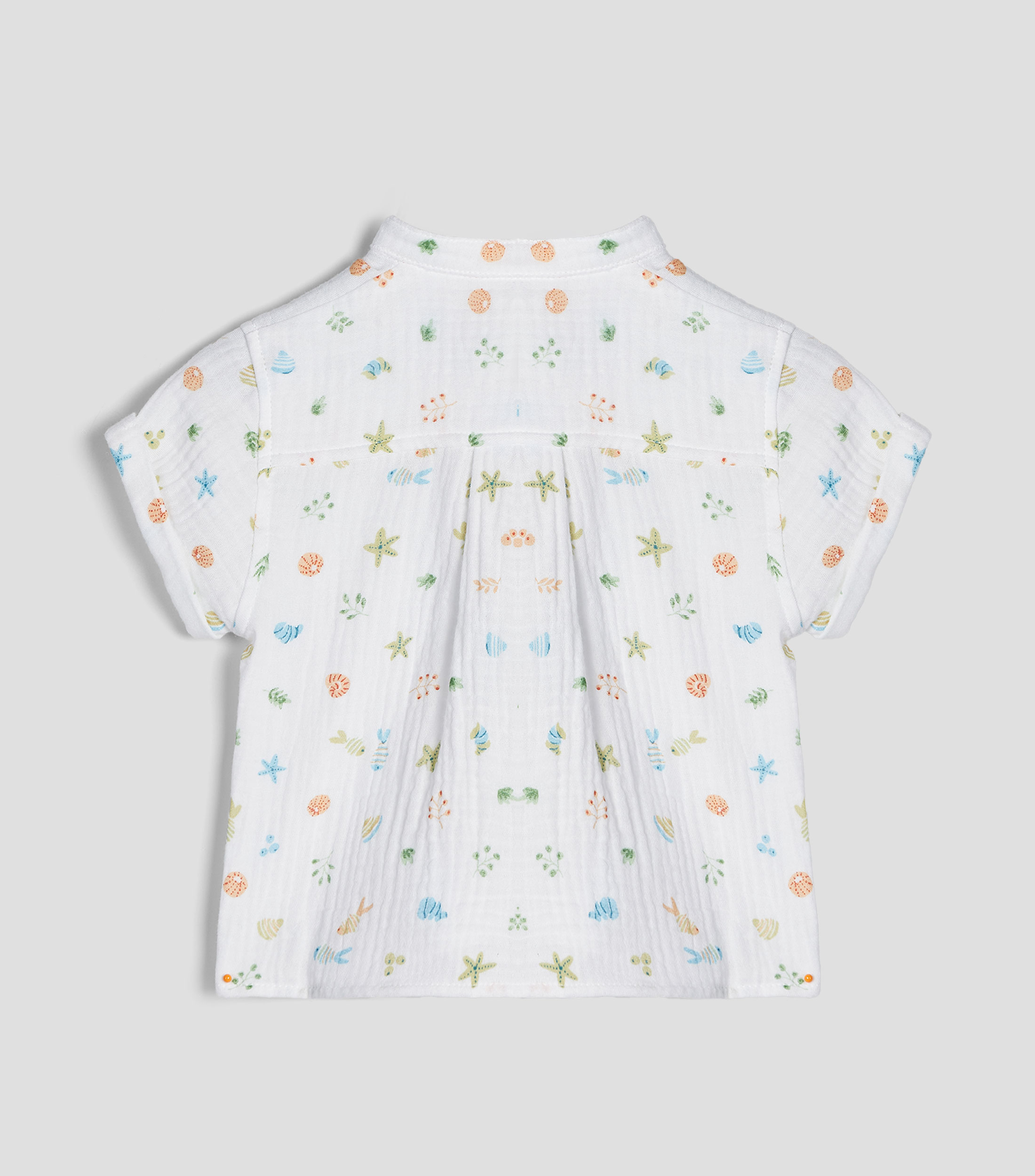 Camisa con estampado manga corta Bebé