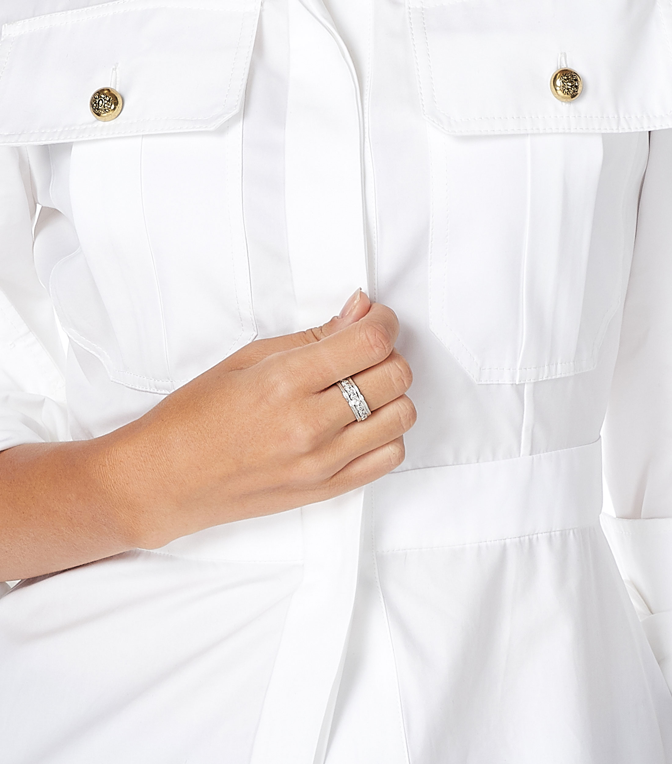 Anillo Churumbela en oro de 14 kilates con brillantes Mujer