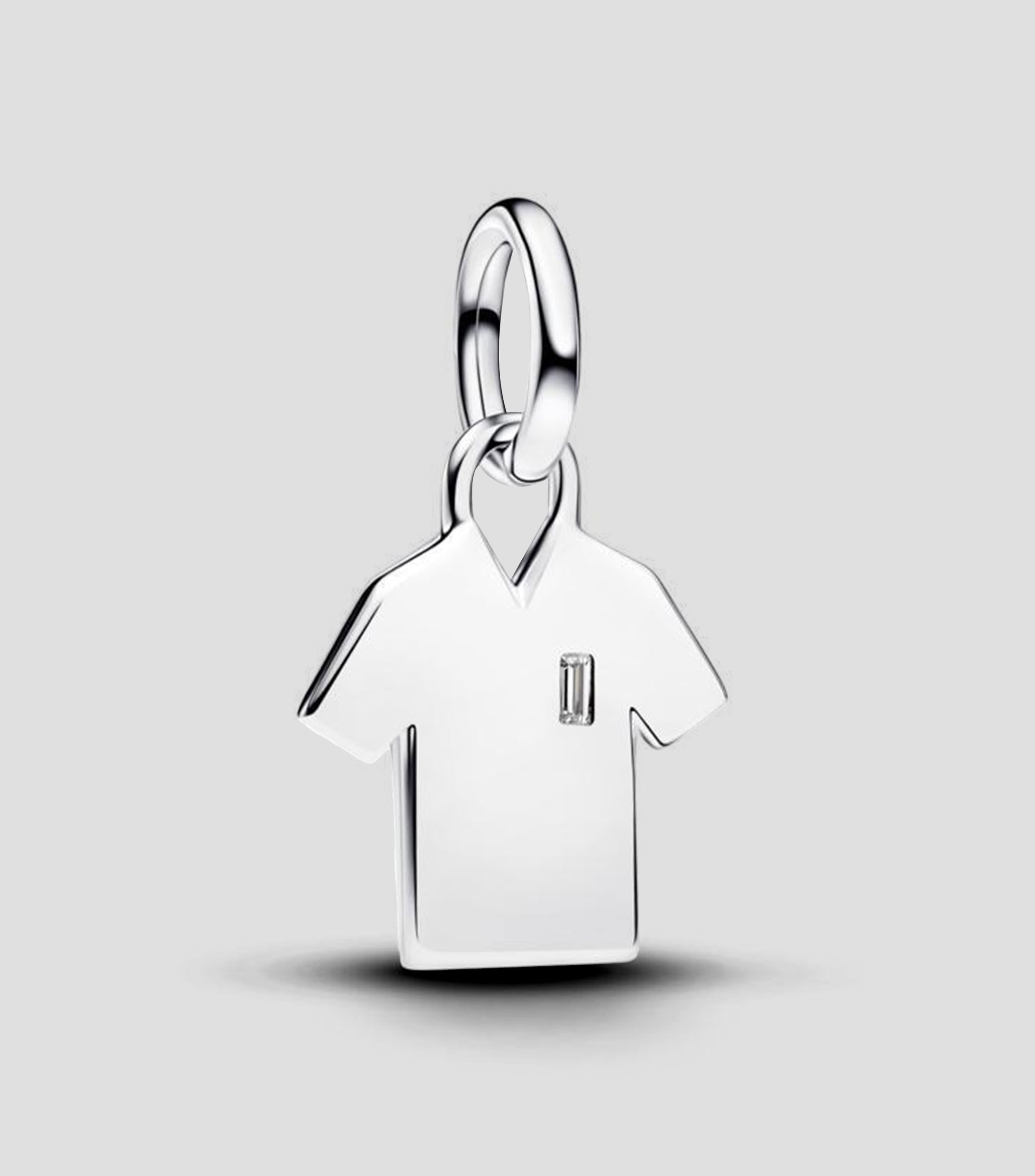 Charm en Plata camiseta de fútbol con zirconia cúbica Unisex