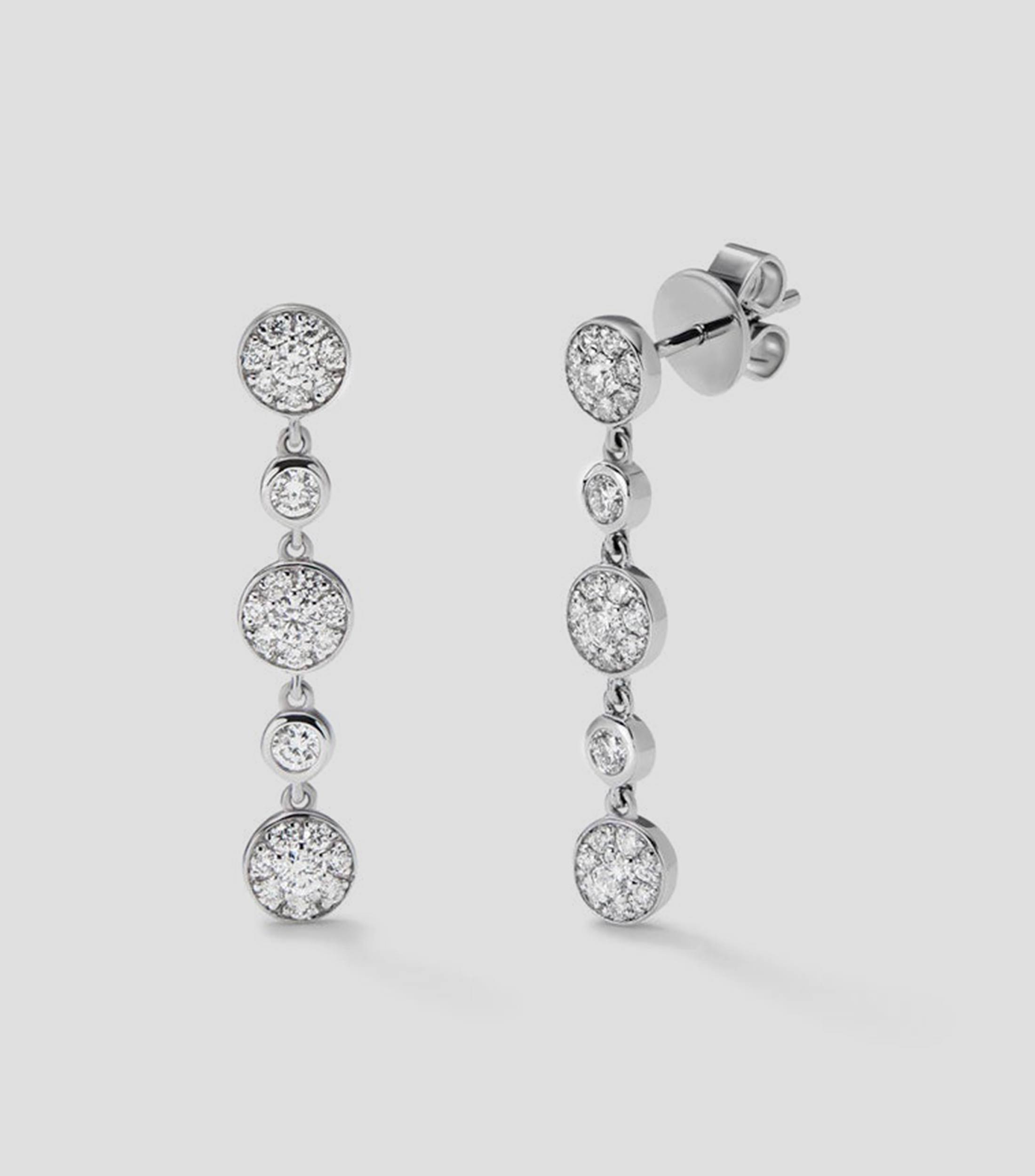 Pendientes en oro blanco de 18 kilates con diamantes Mujer