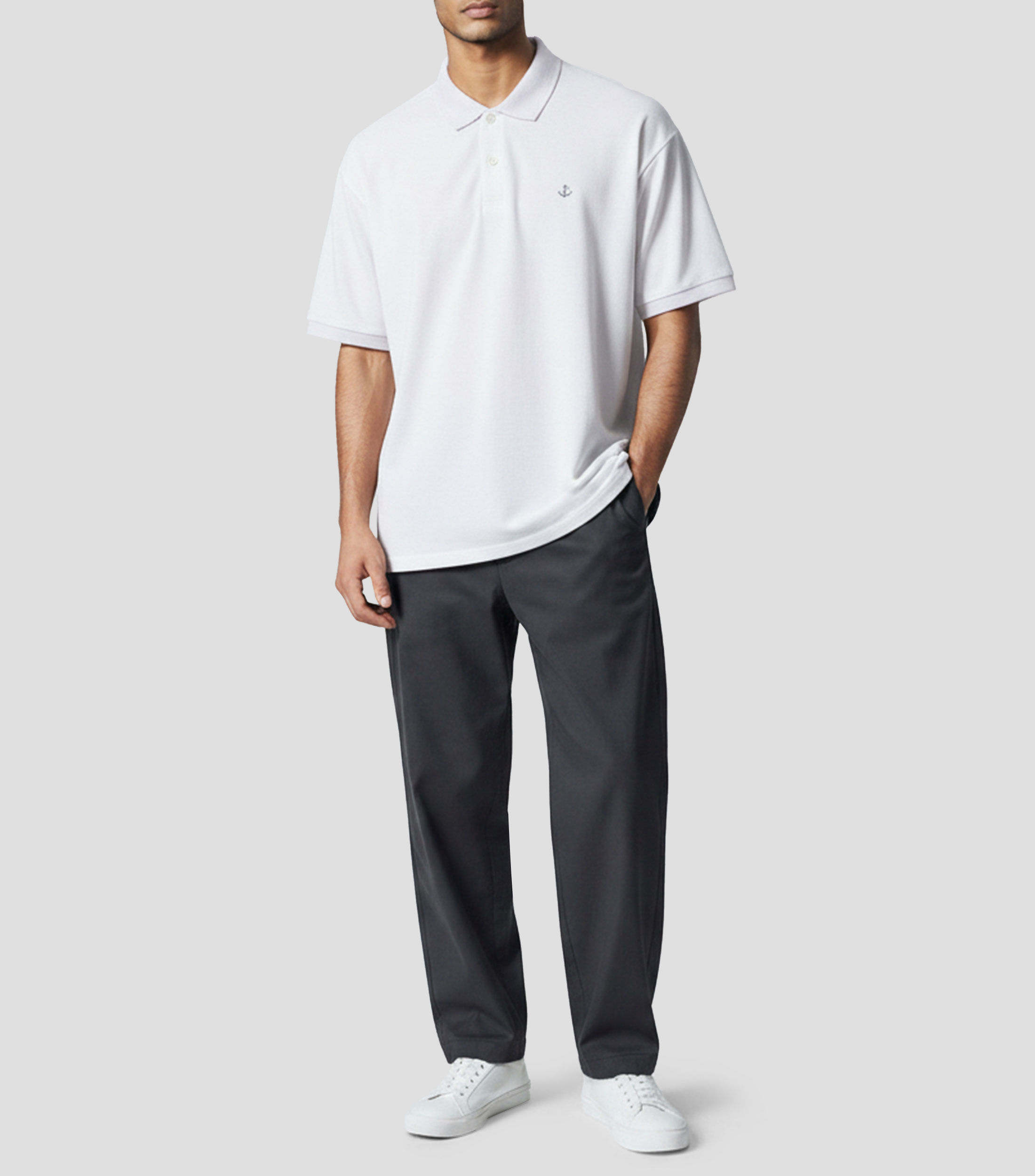 Playera tipo polo manga corta lisa Hombre