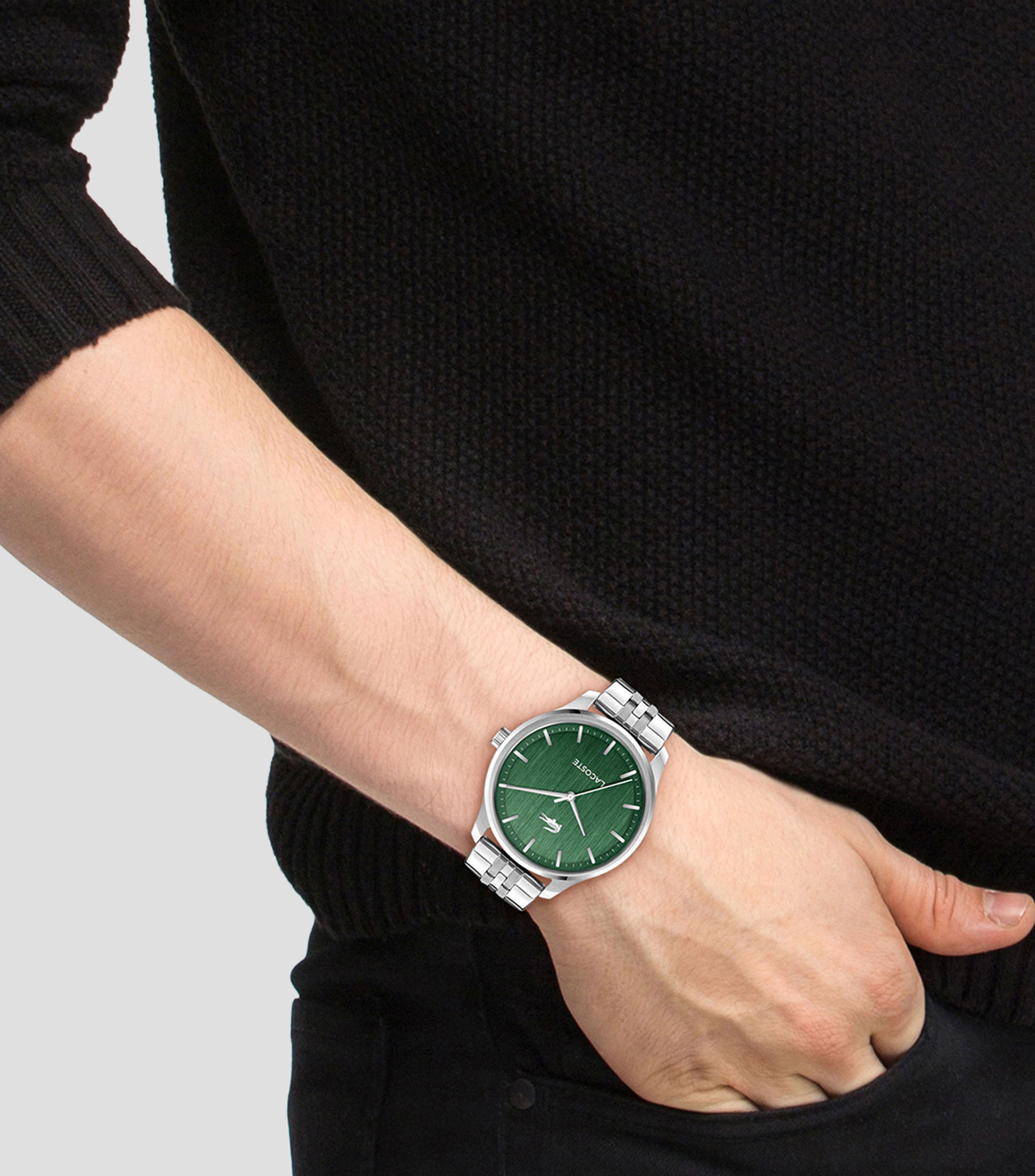 Reloj para Hombre Lisbon Clásico Verde, Plateado