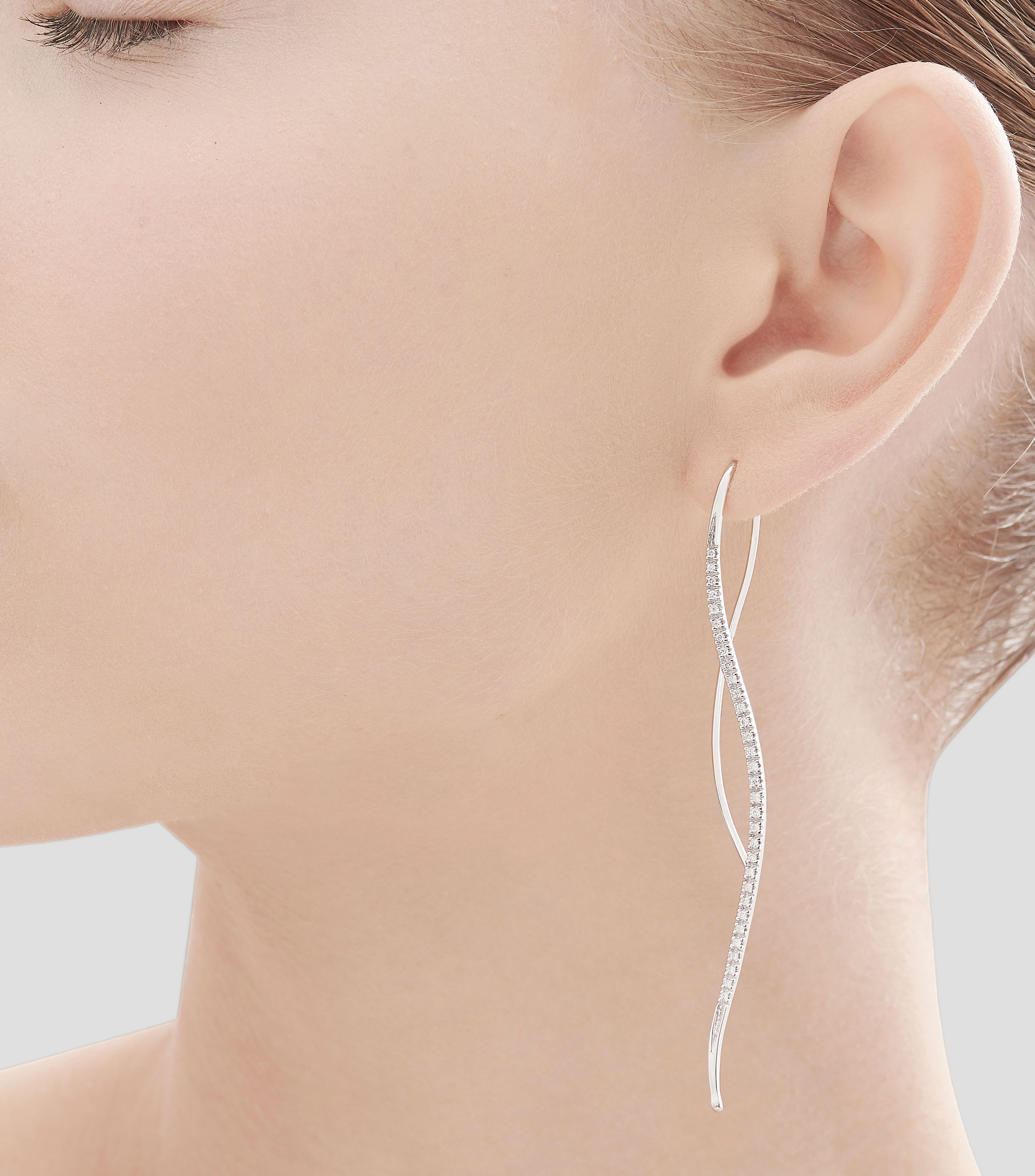 Pendientes en oro blanco de 18 kilates Linhas da Vida Mujer