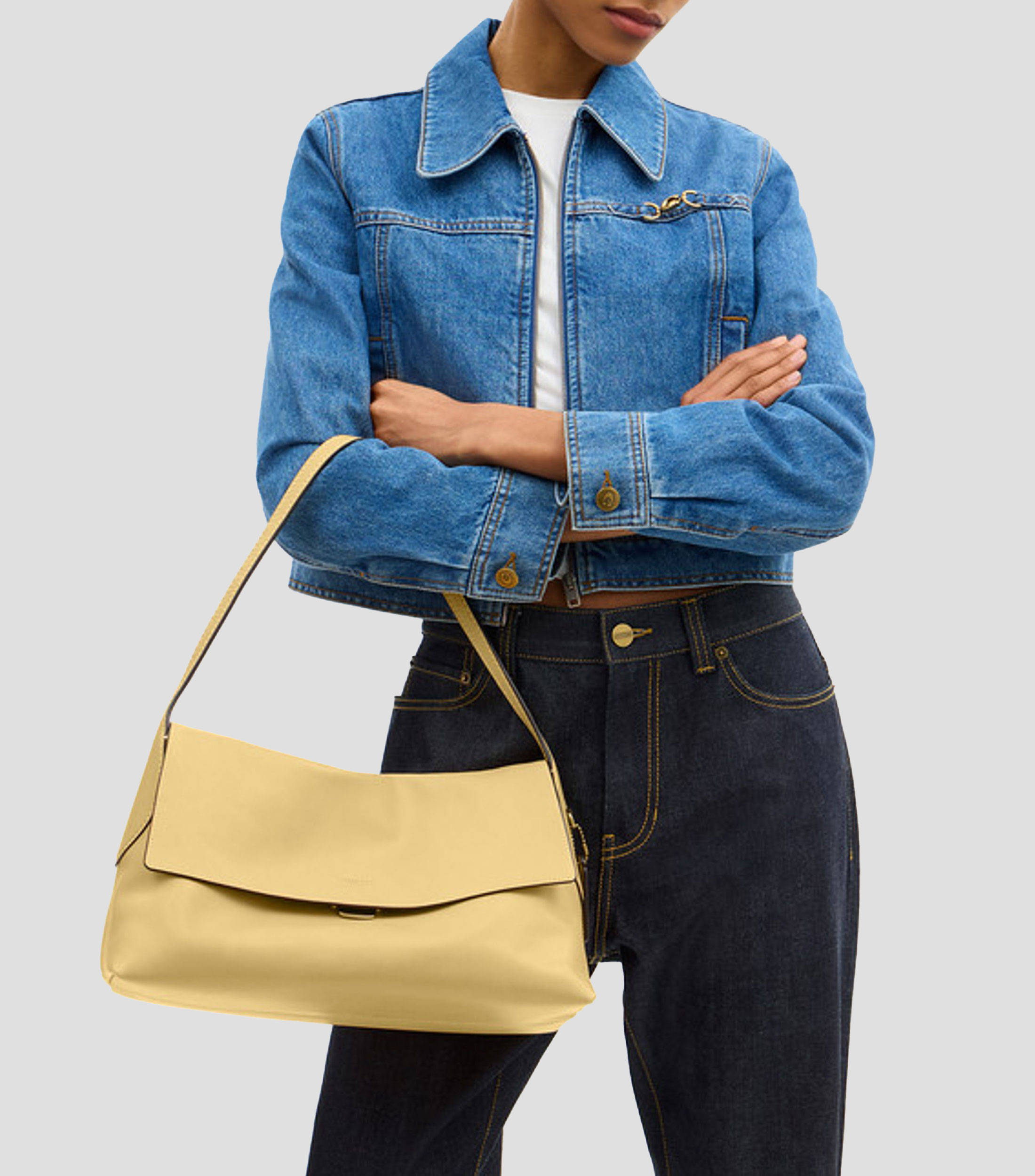 Bolsa shoulder amarilla en piel Chelsea 36 lisa Mujer