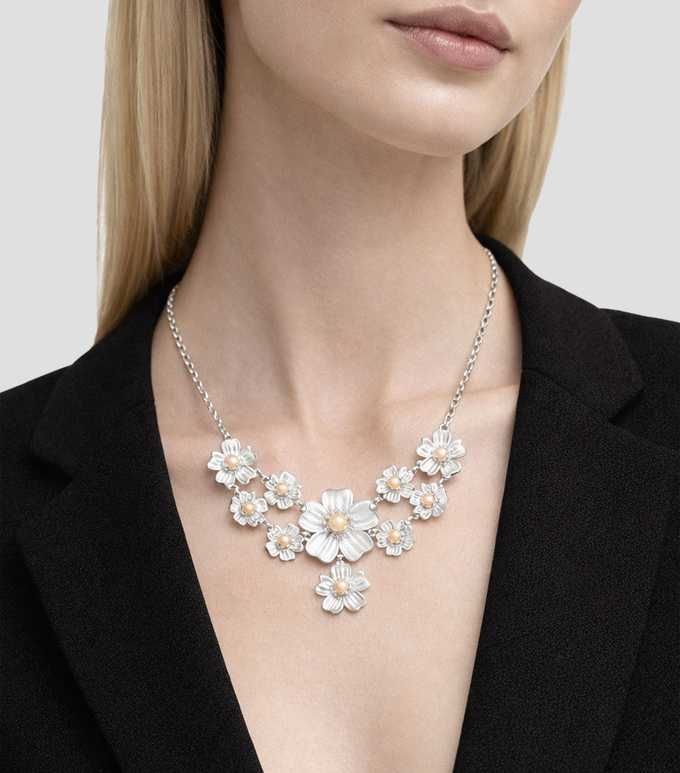Collar en plata .925 con topacio Florecer Mujer