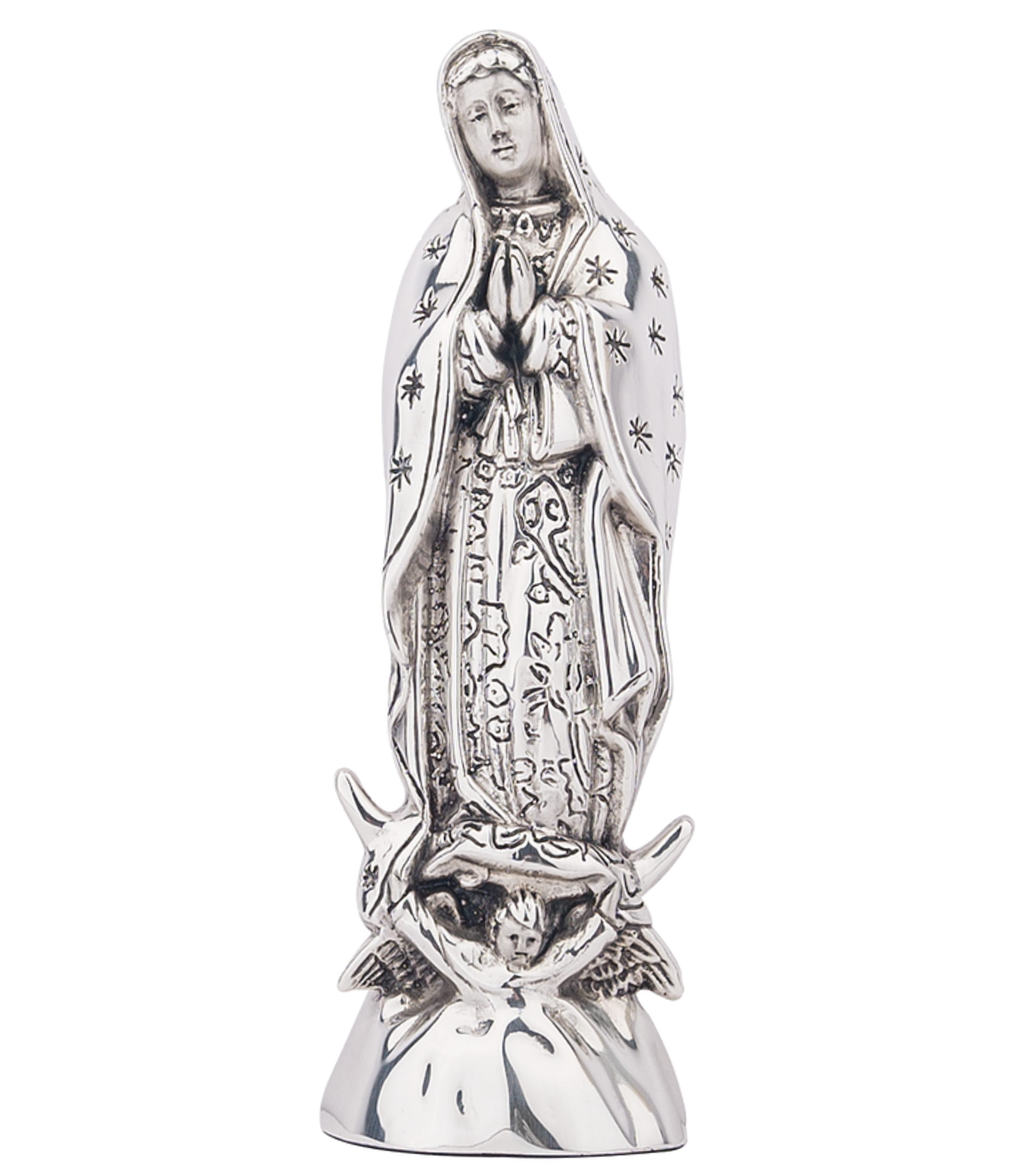 Escultura Virgen de Guadalupe en Baño de Plata
