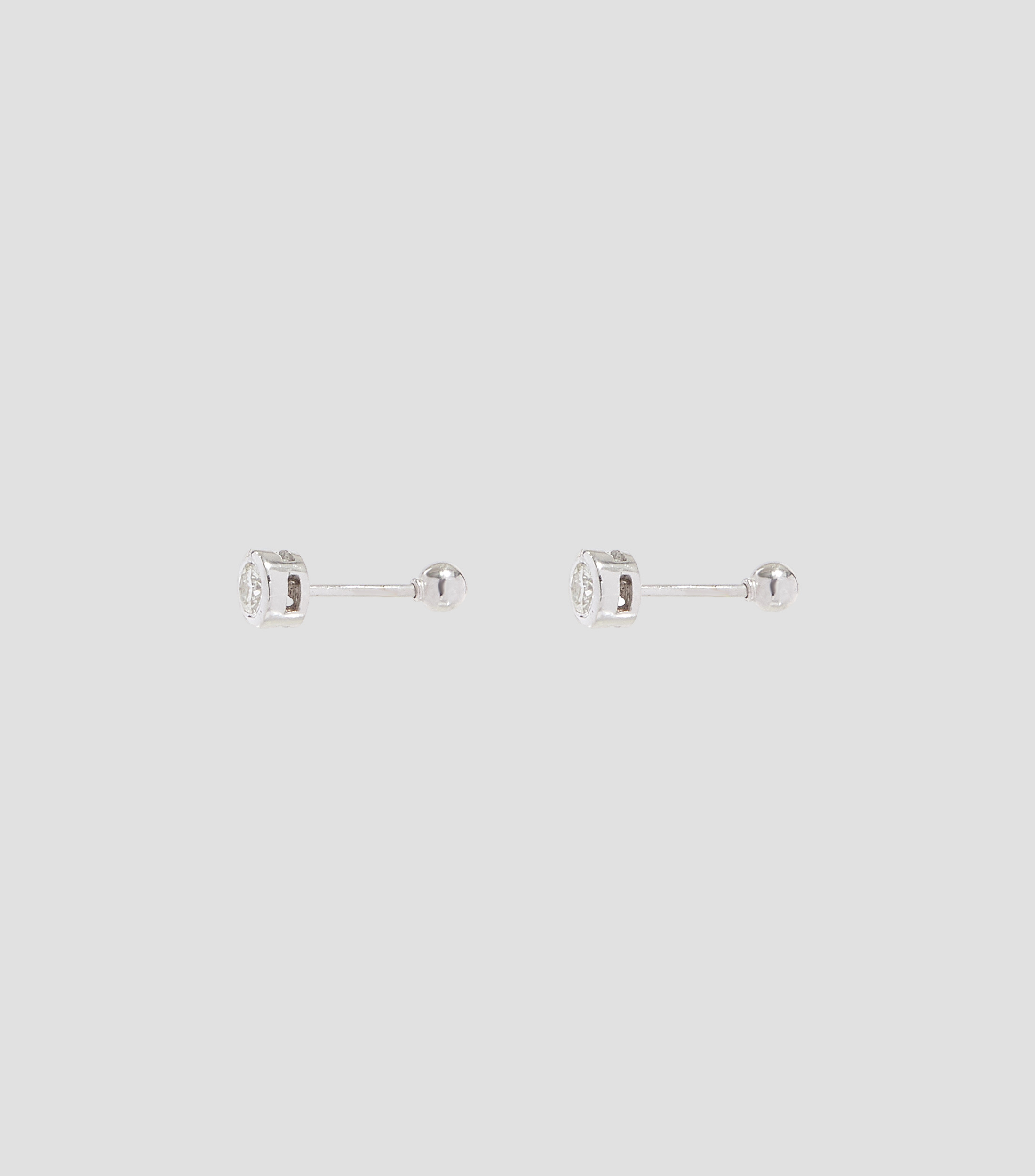 Aretes en oro blanco de 14 Kts Mujer