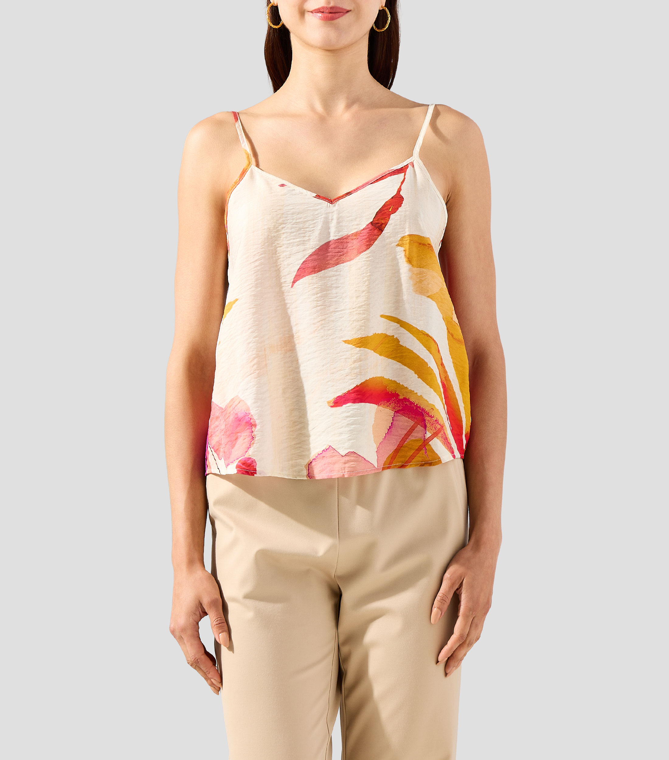 Blusa con estampado sin mangas Mujer