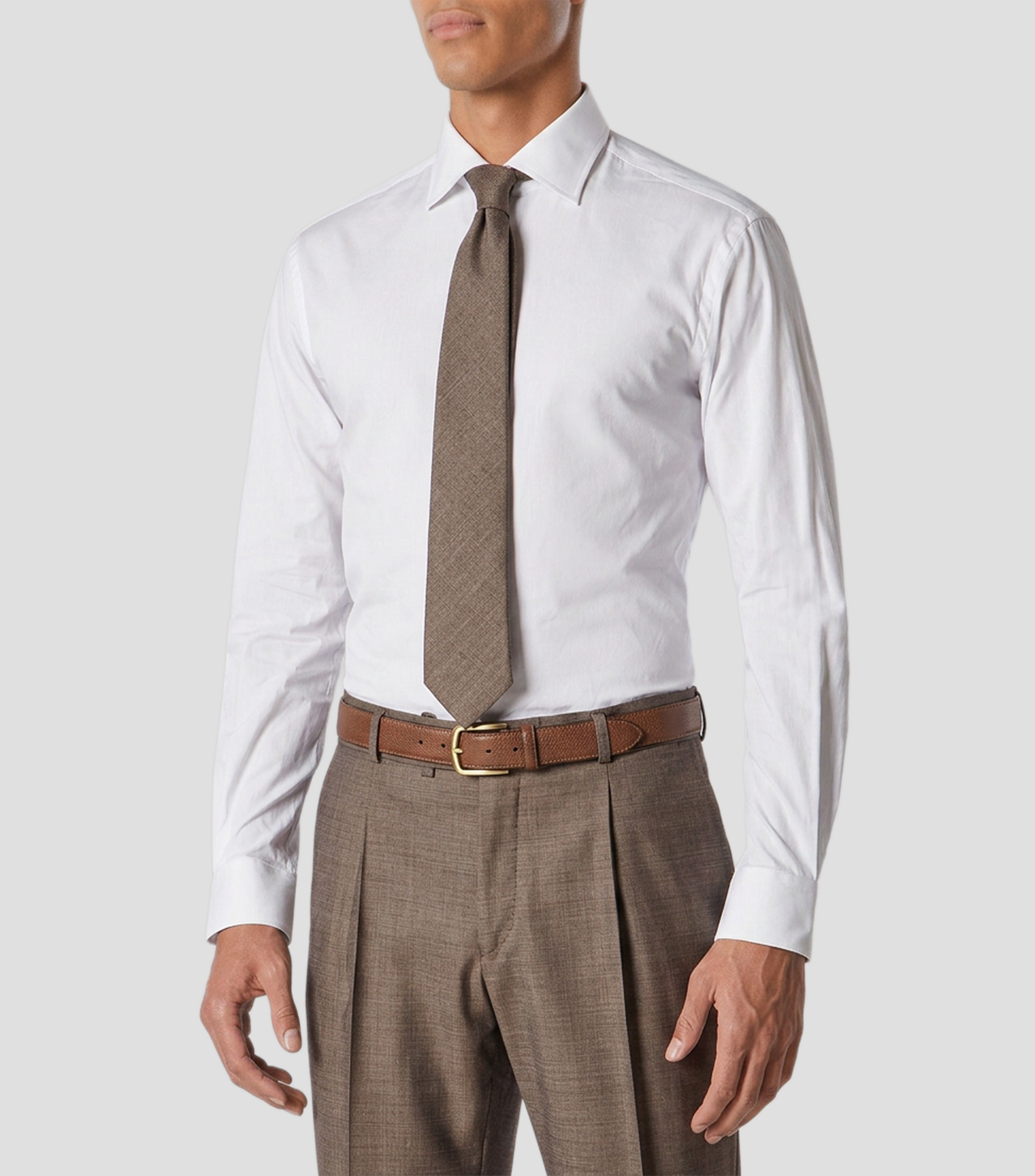 Camisa lisa de manga larga Hombre