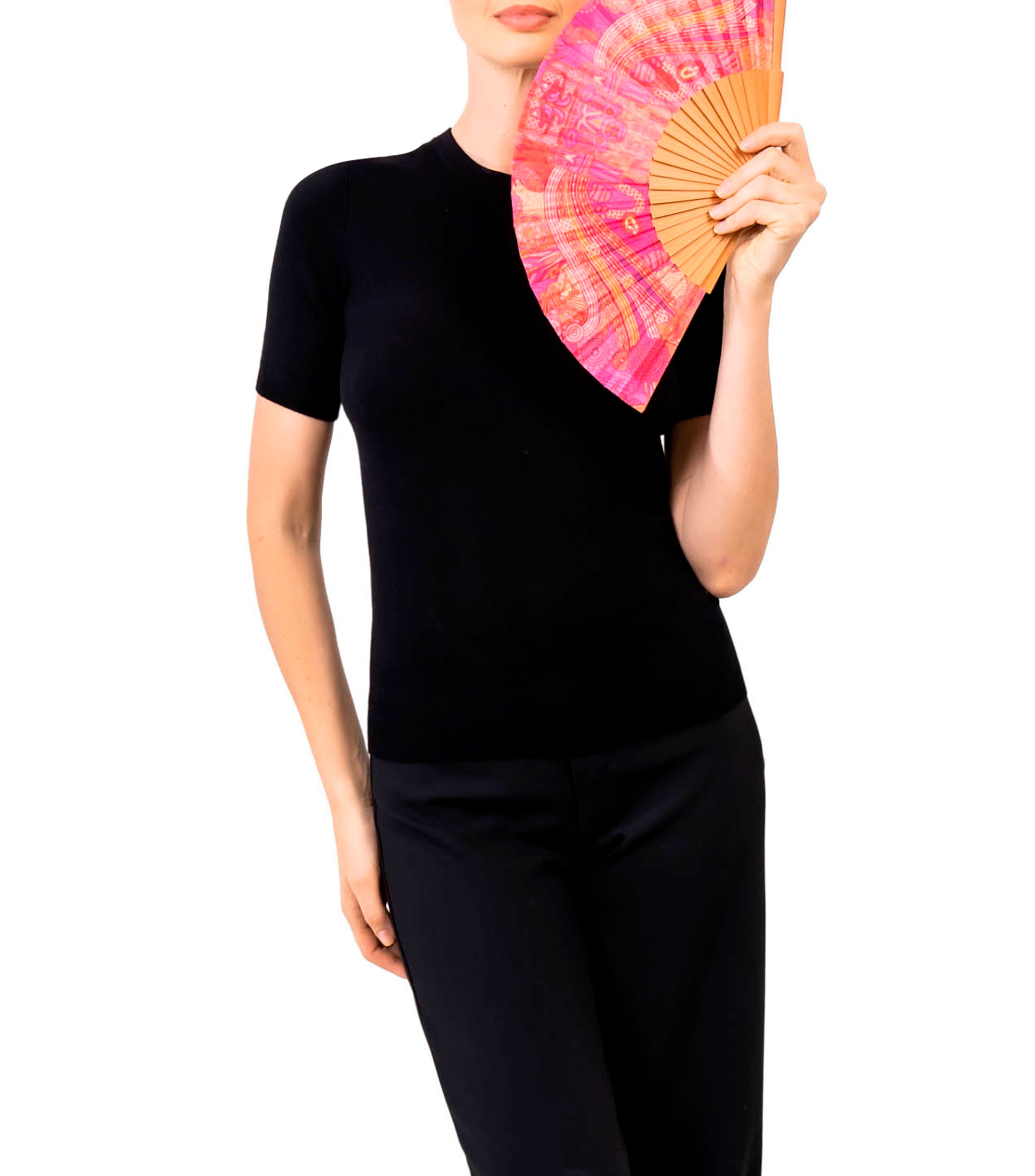 Abanico Coatlicue púrpura, rojo Mujer