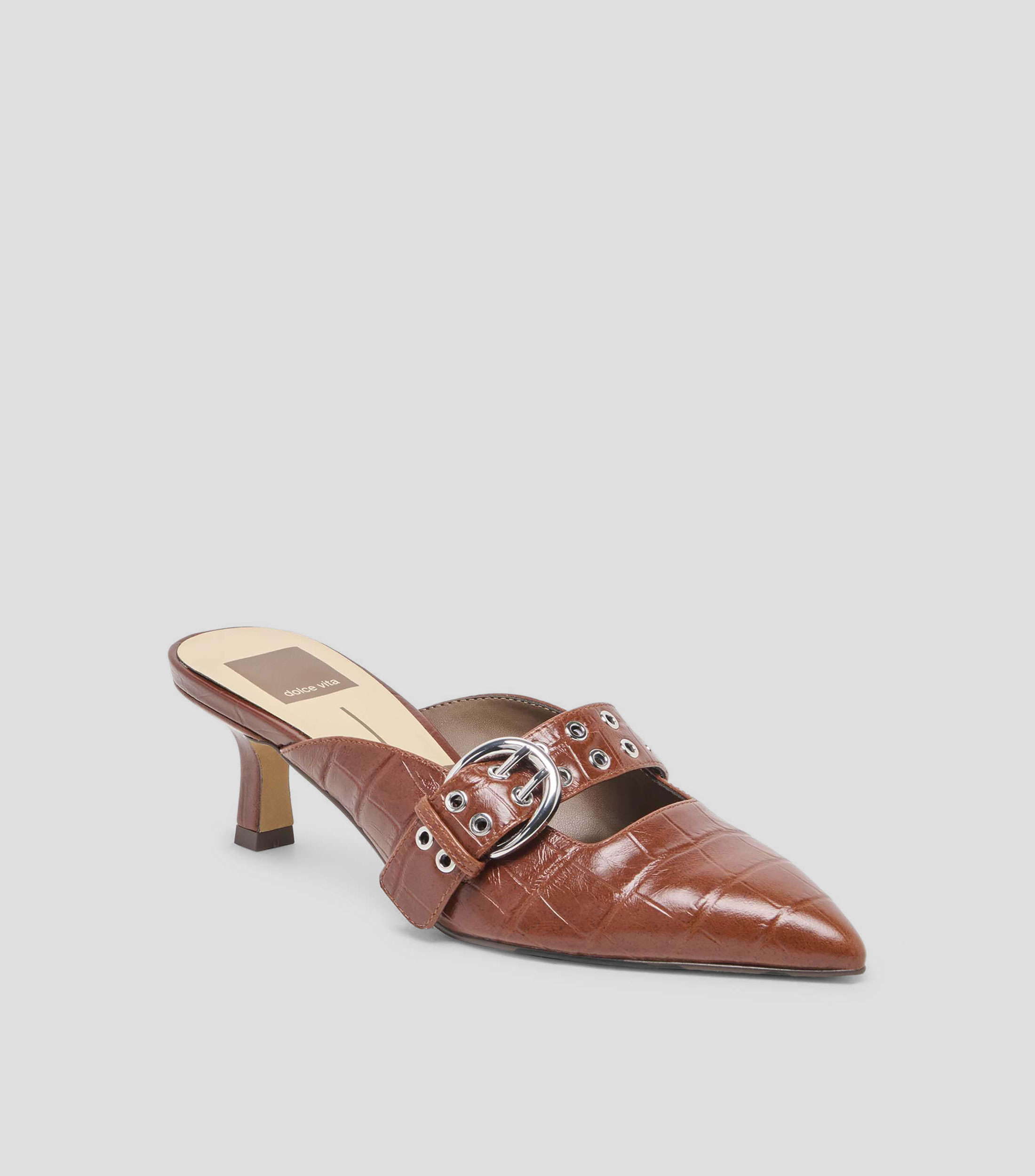 Zapatillas slip on con tacón medio delgado Mujer