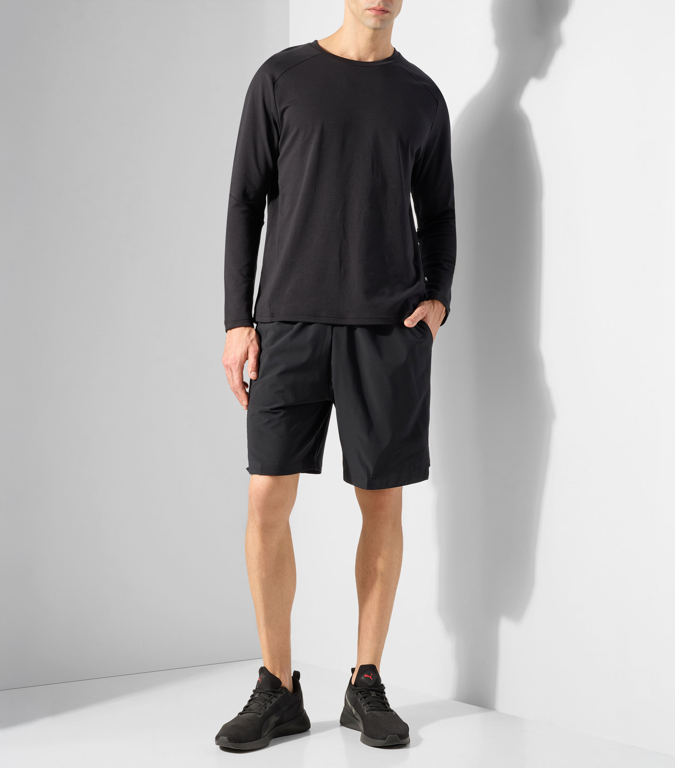 Short para correr liso Hombre