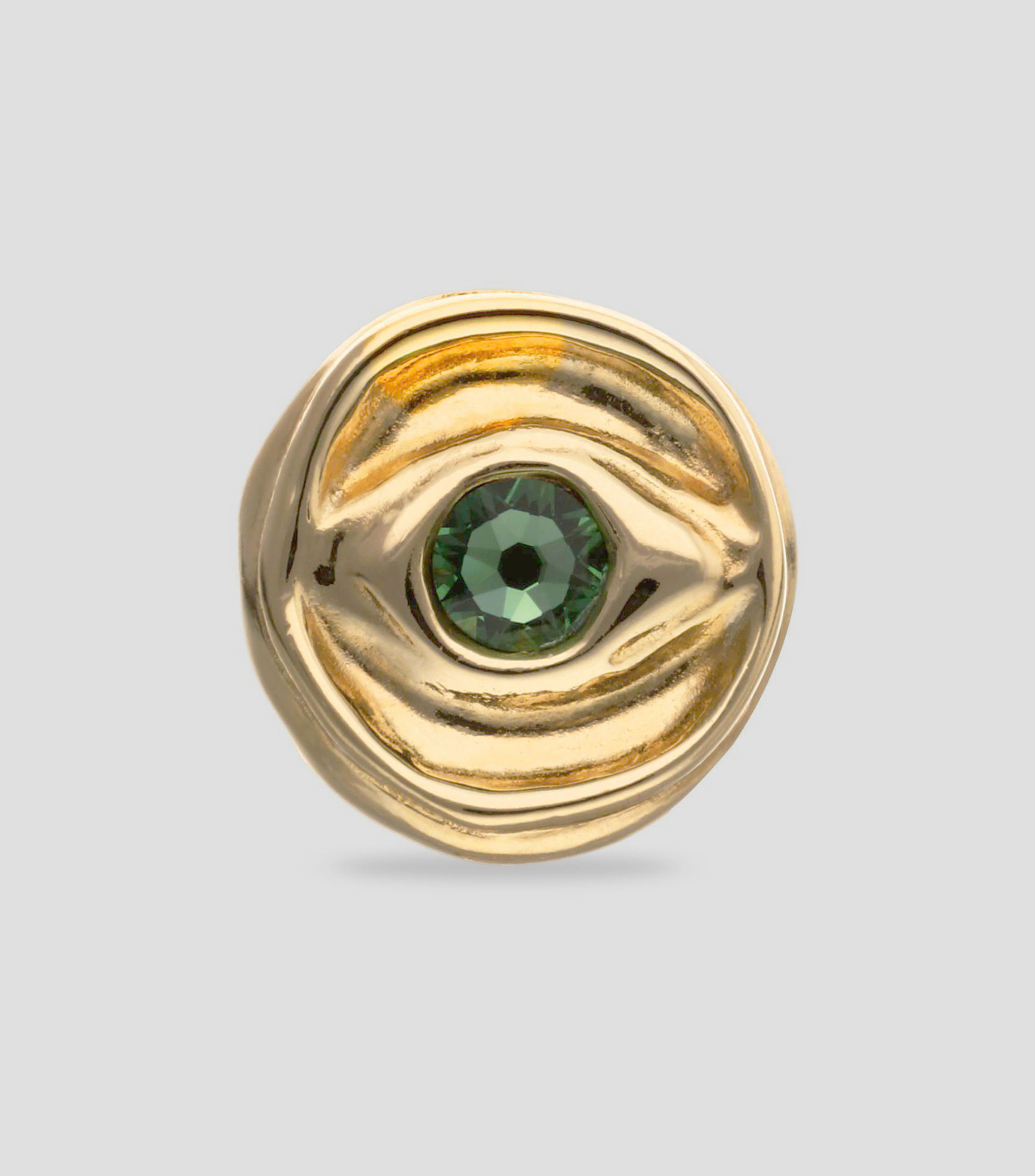 Anillo con pedrería verde Unisex