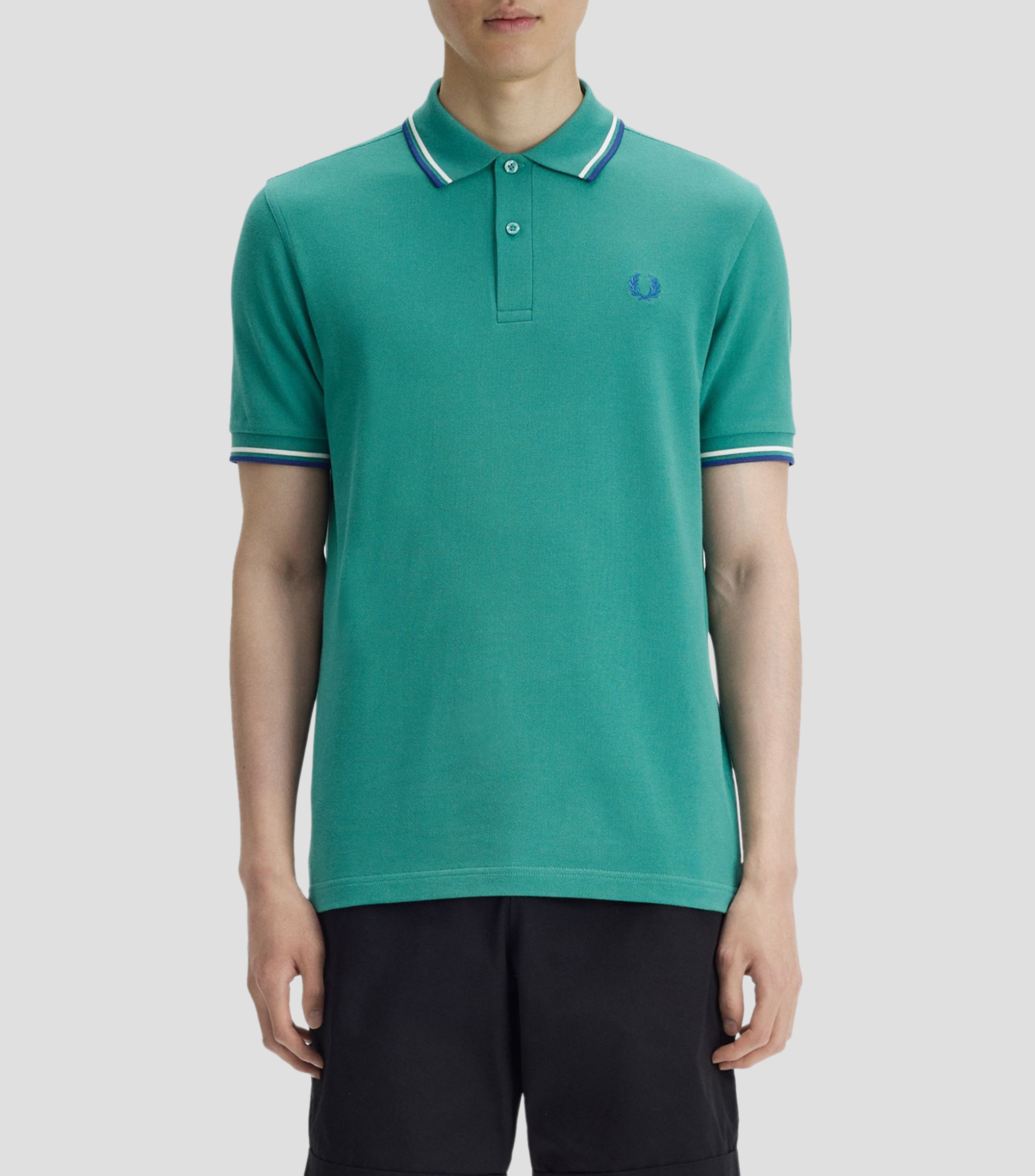Playera tipo polo manga corta lisa Hombre