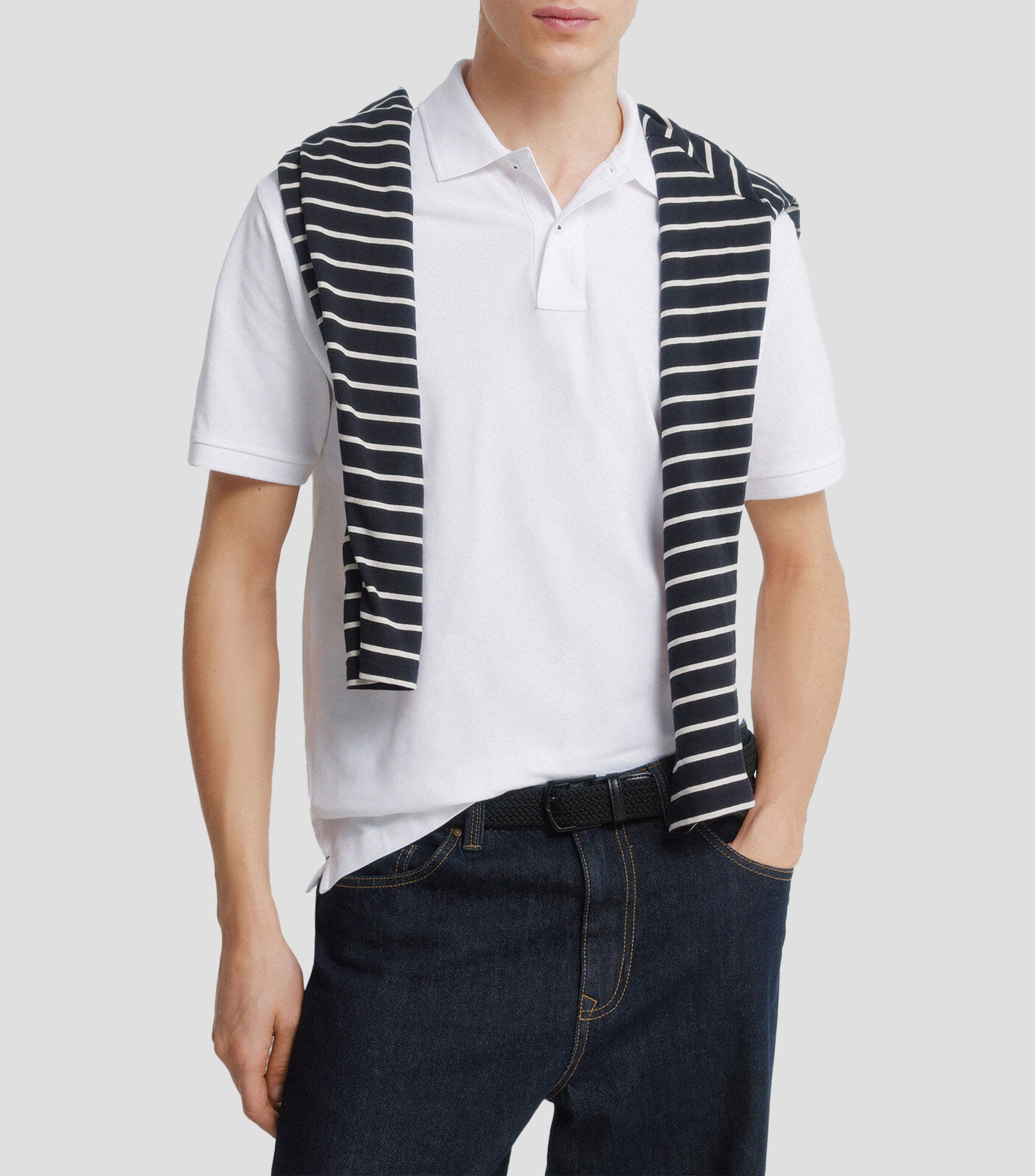Playera tipo polo manga corta lisa Hombre