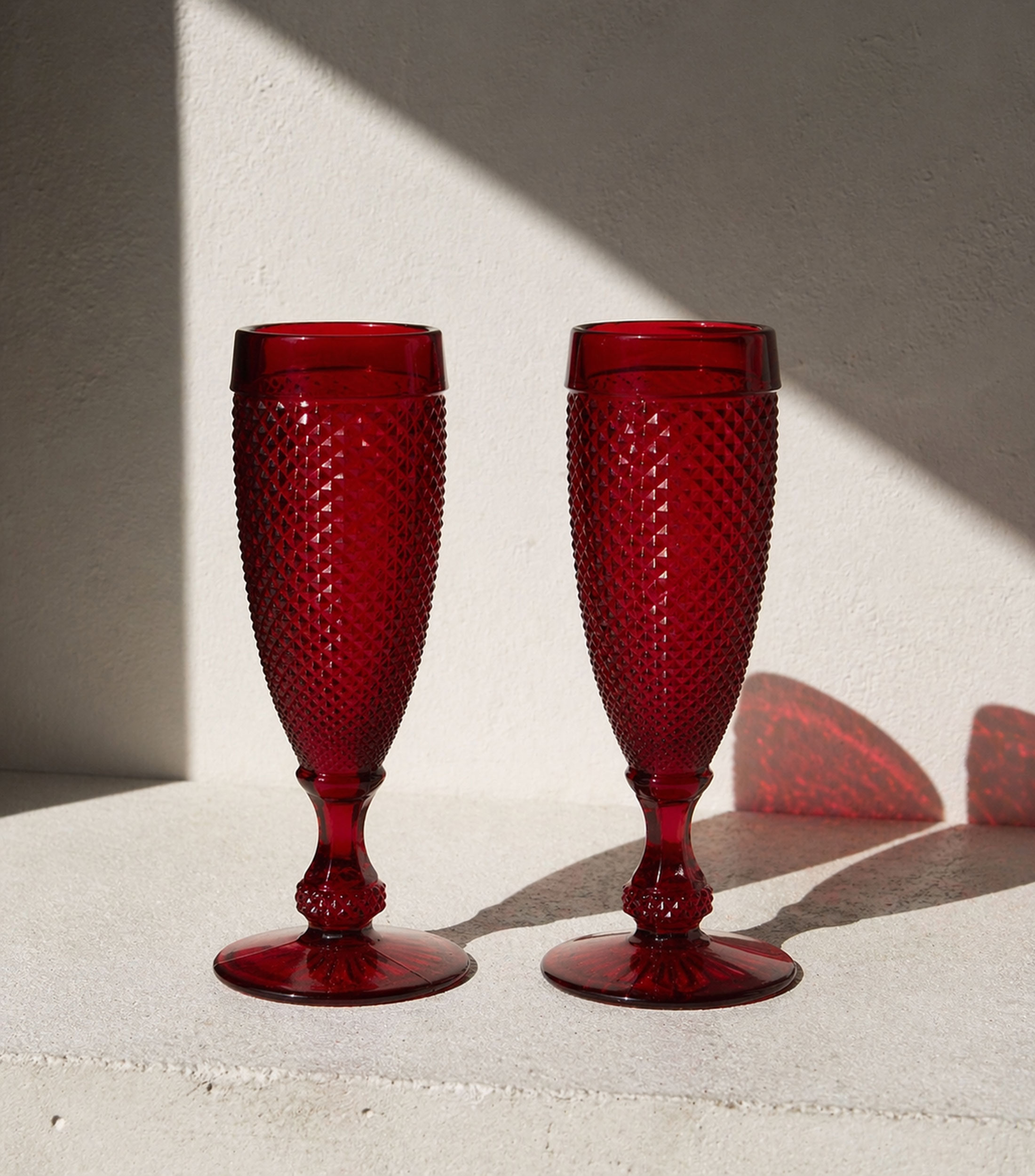 Set 4 copas de champagne flauta rojo