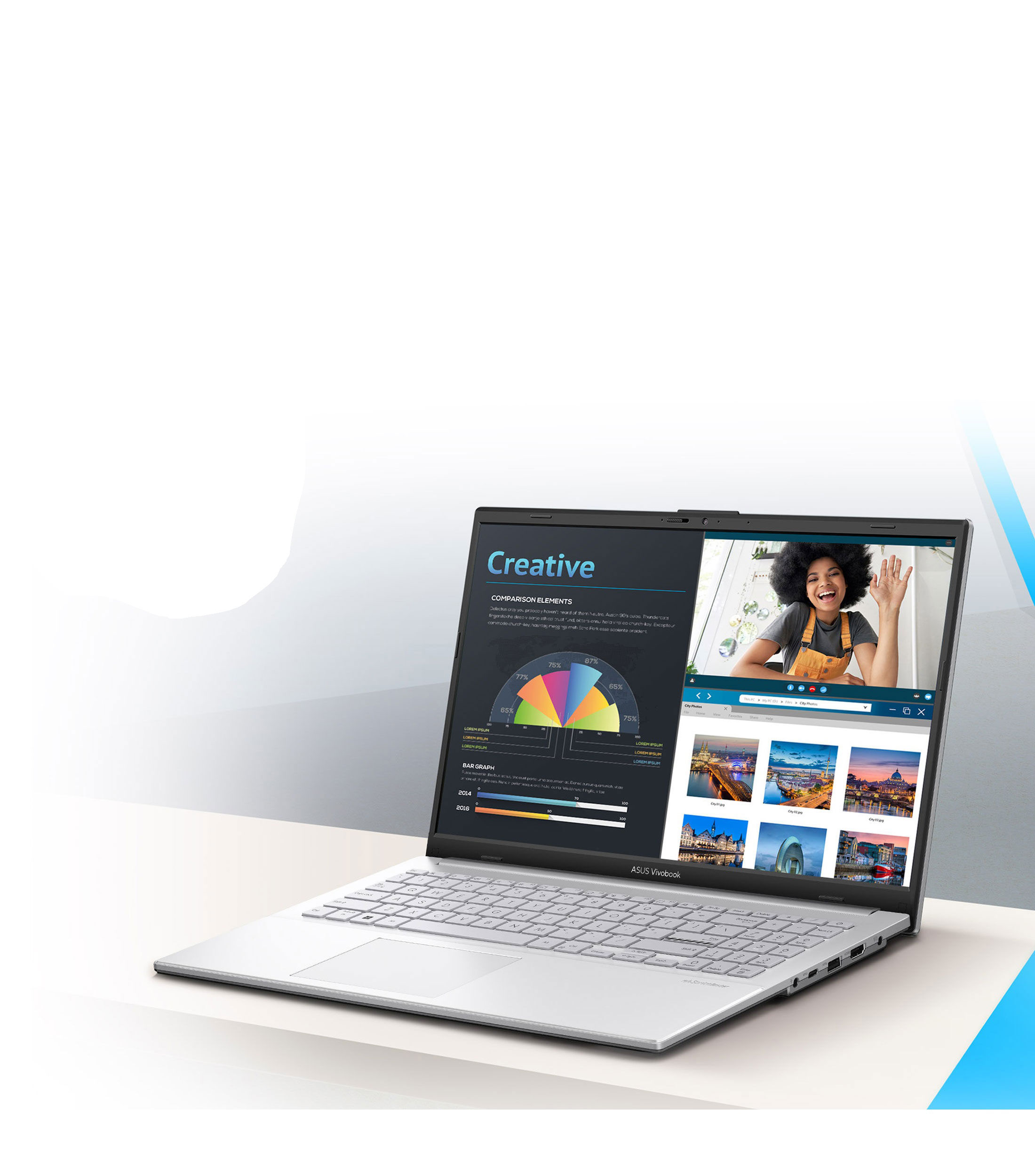 Laptop, Vivobook Go 15, 15.6", Intel Core i3, RAM 8 GB, SSD 512 GB, Plata