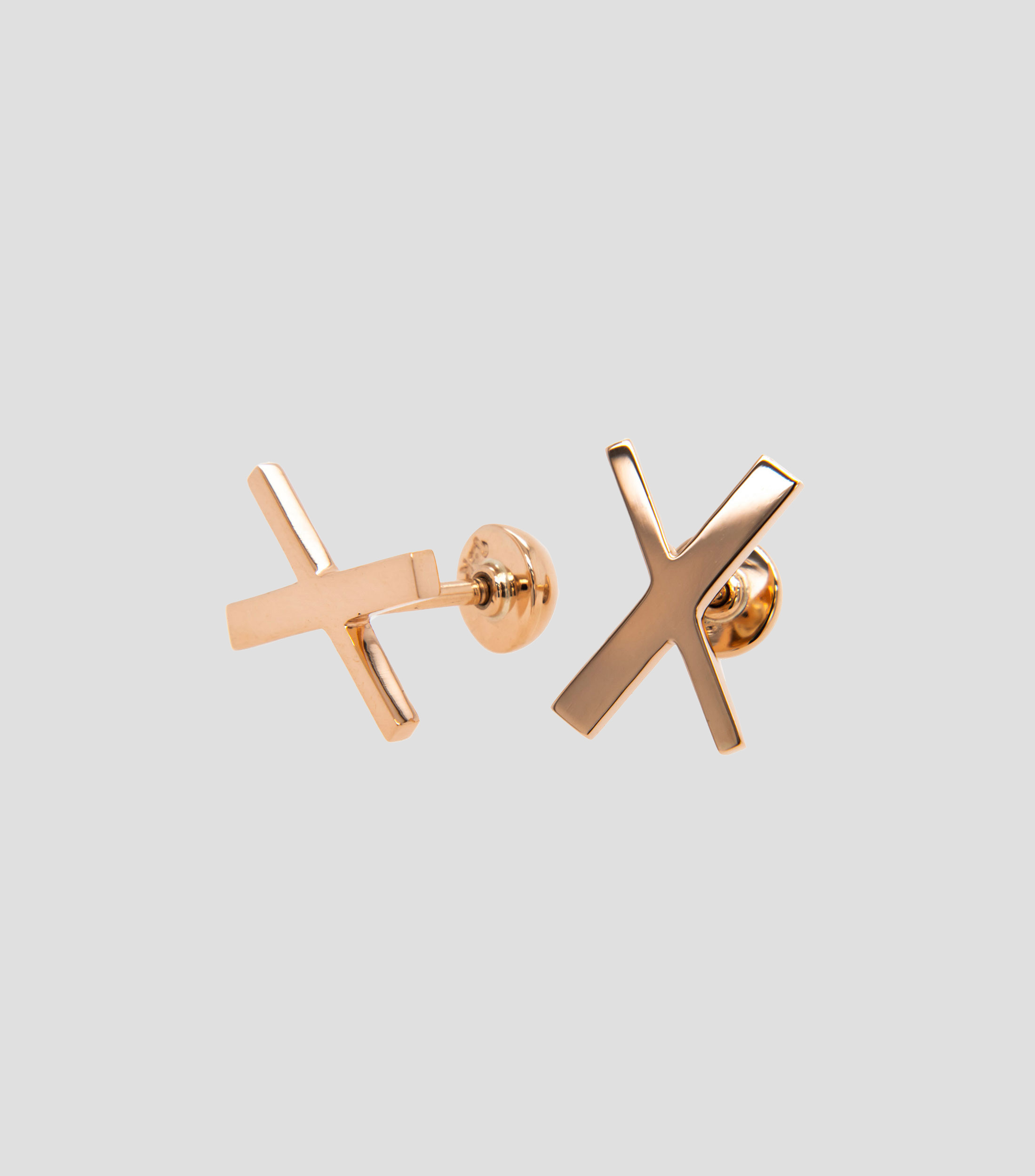 Aretes en oro rosa de 14 kilates con equis Xaviera Mujer