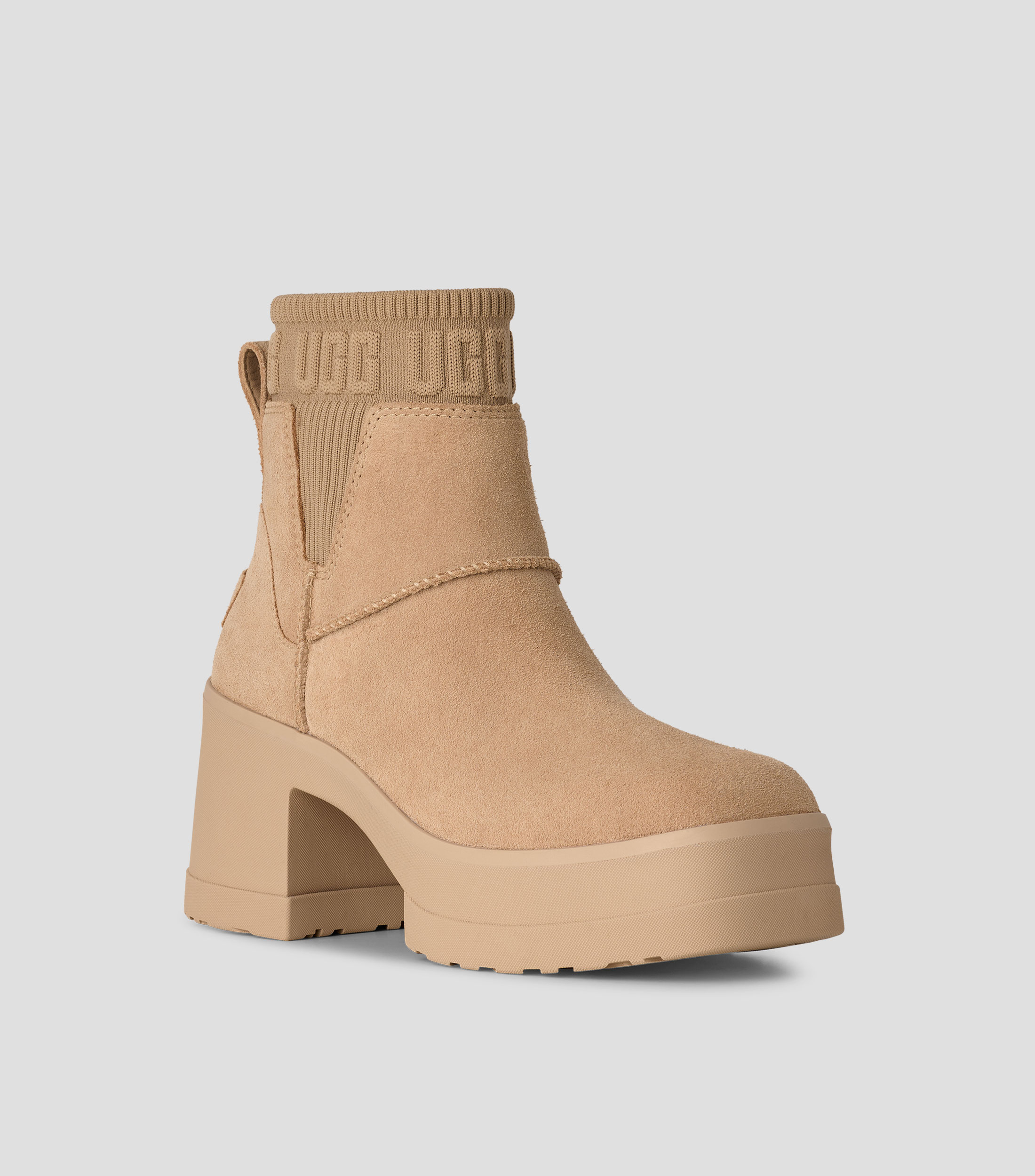 Botas Chelsea medias Moxy en piel con tacón medio ancho Mujer
