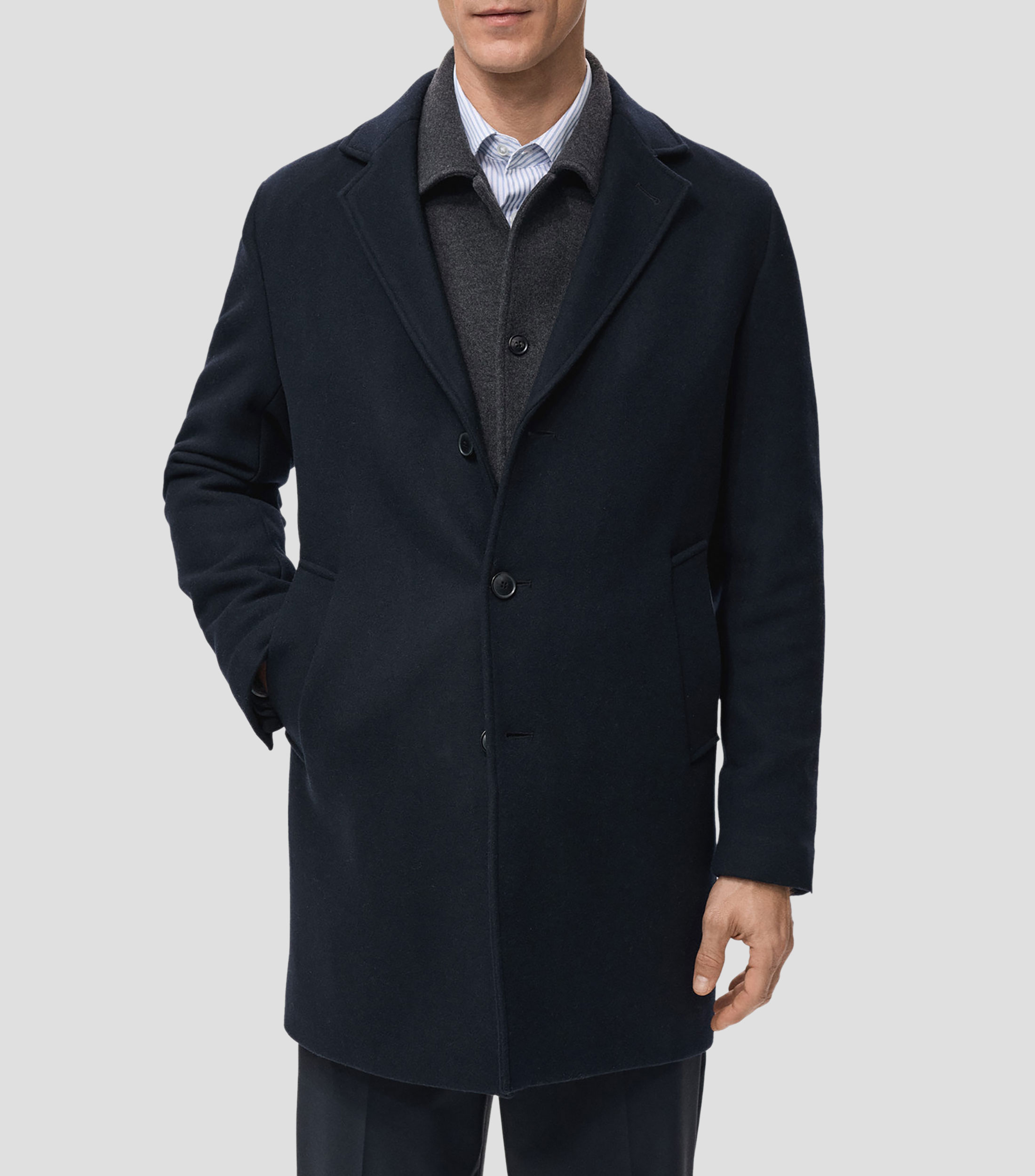 Abrigo midi con botonadura Hombre