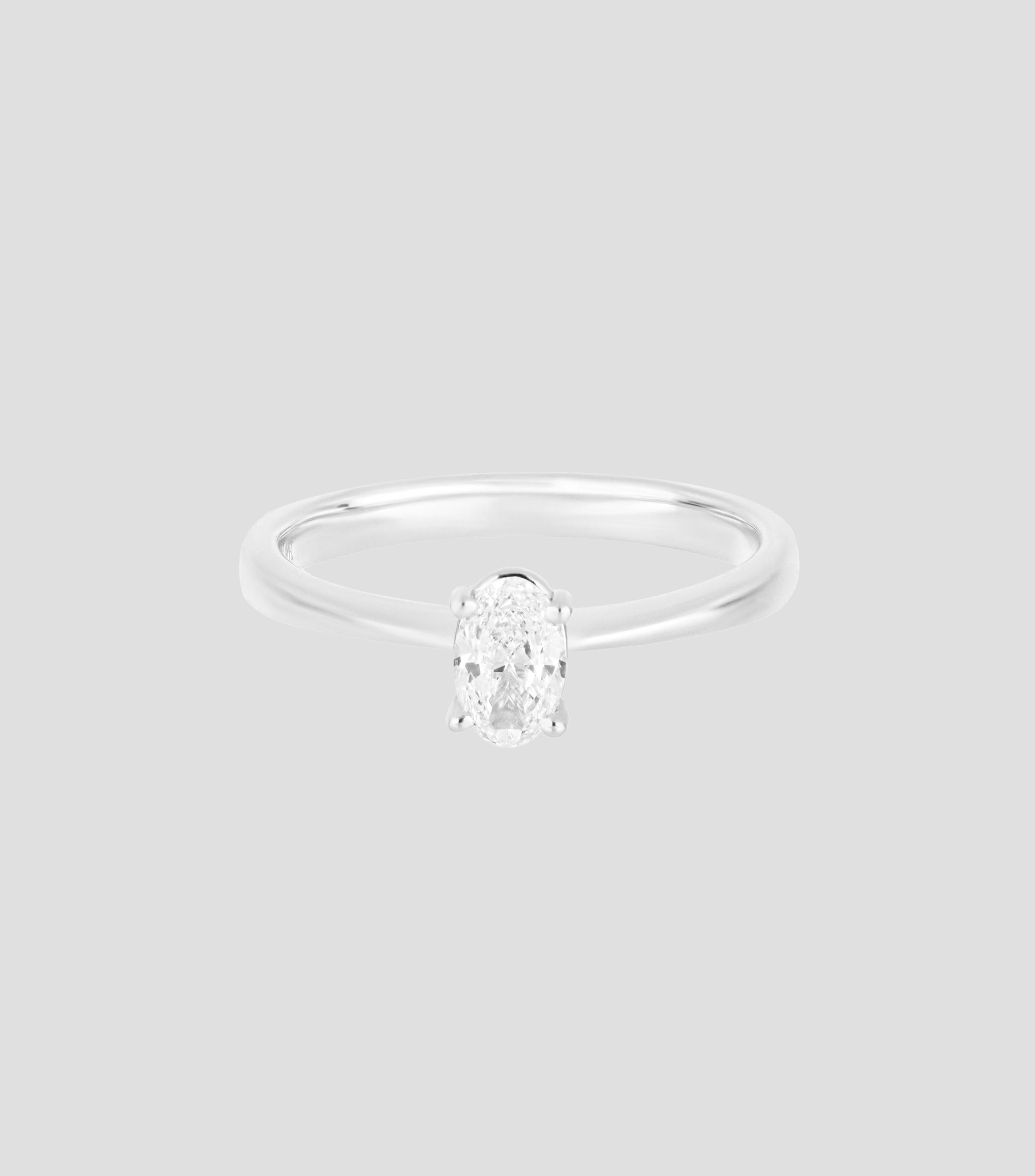 Anillo de compromiso en Oro blanco de 18 Kilates con diamante Mujer
