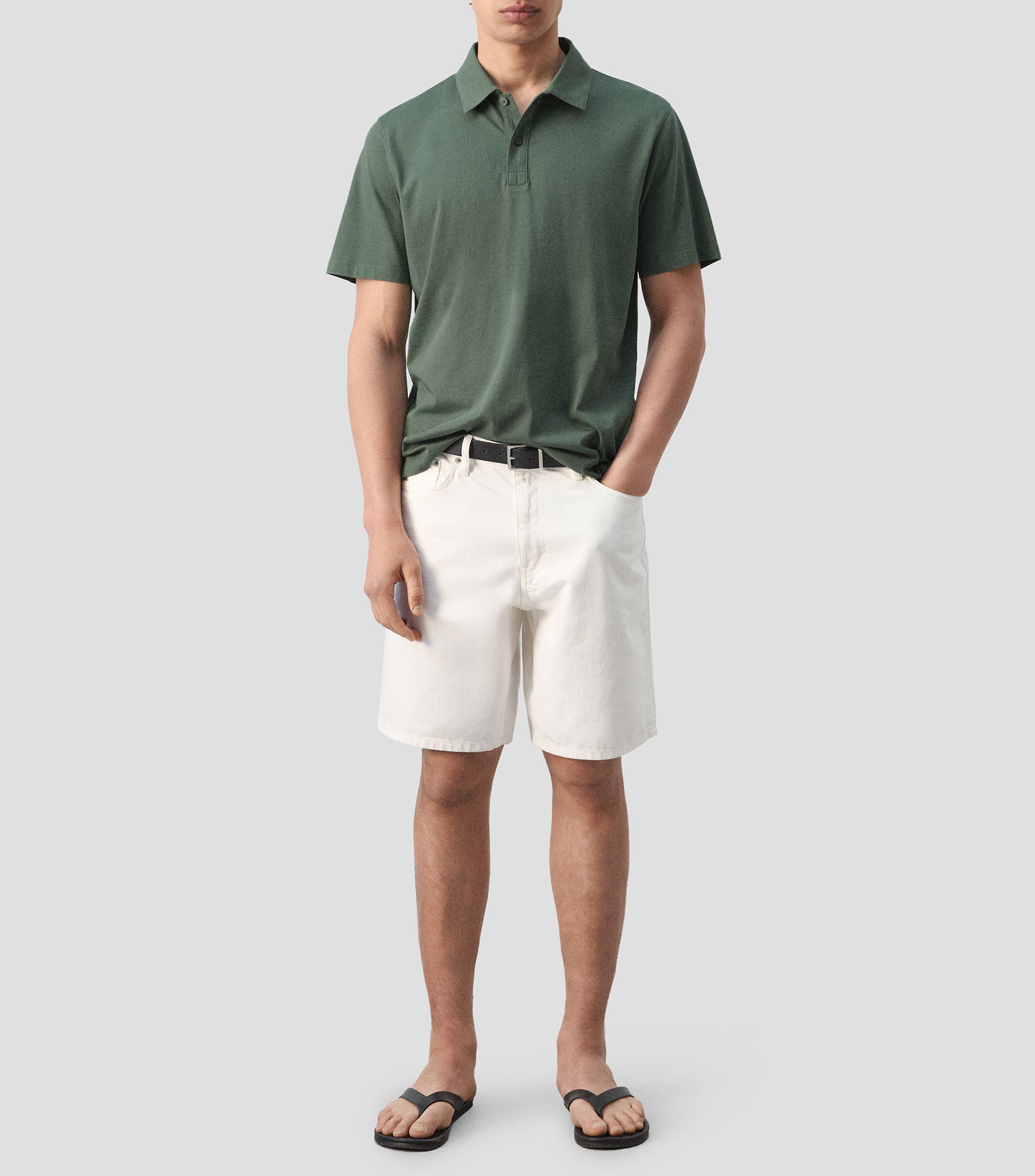 Playera tipo polo manga corta lisa Hombre