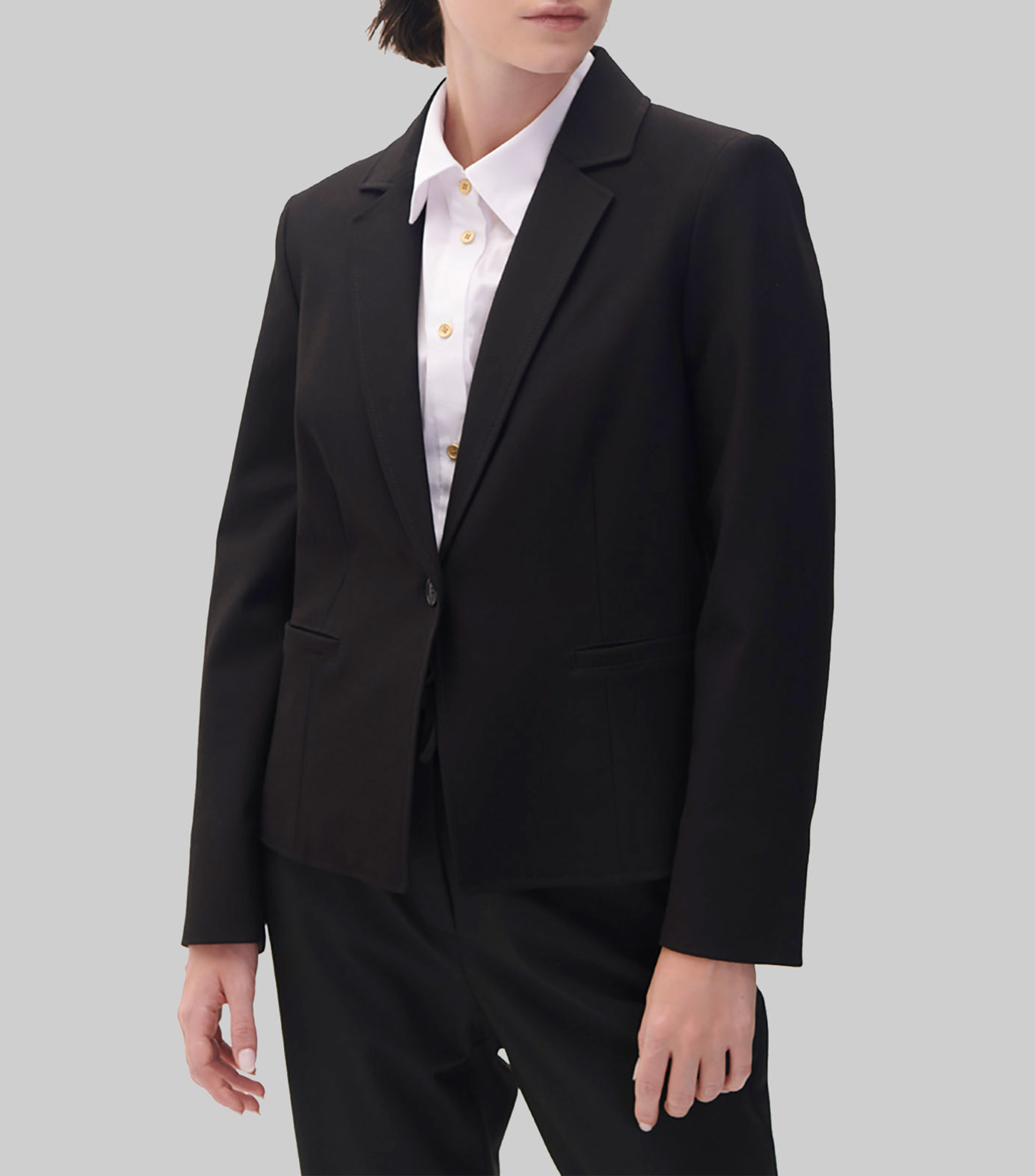 Blazer confort corto tejido de punto Mujer