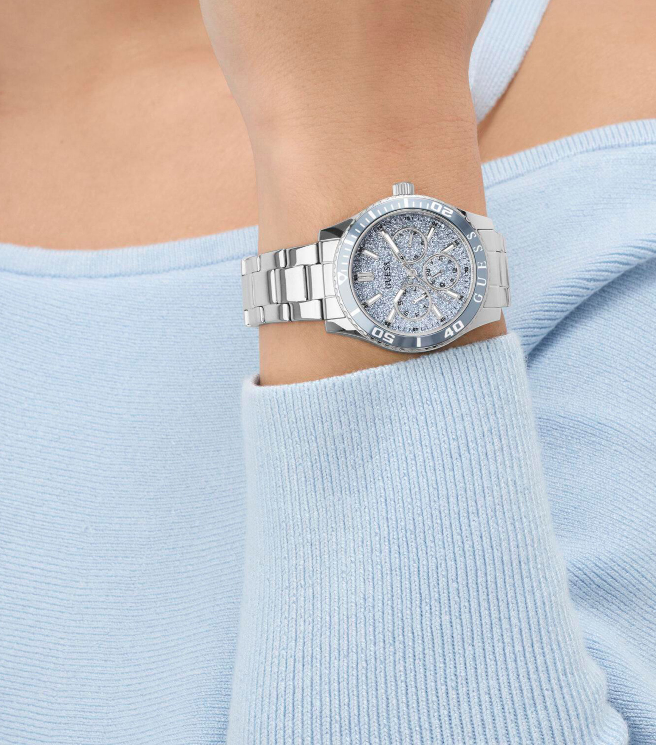 Reloj para Mujer Mariana Casual Plata, Azul Hielo
